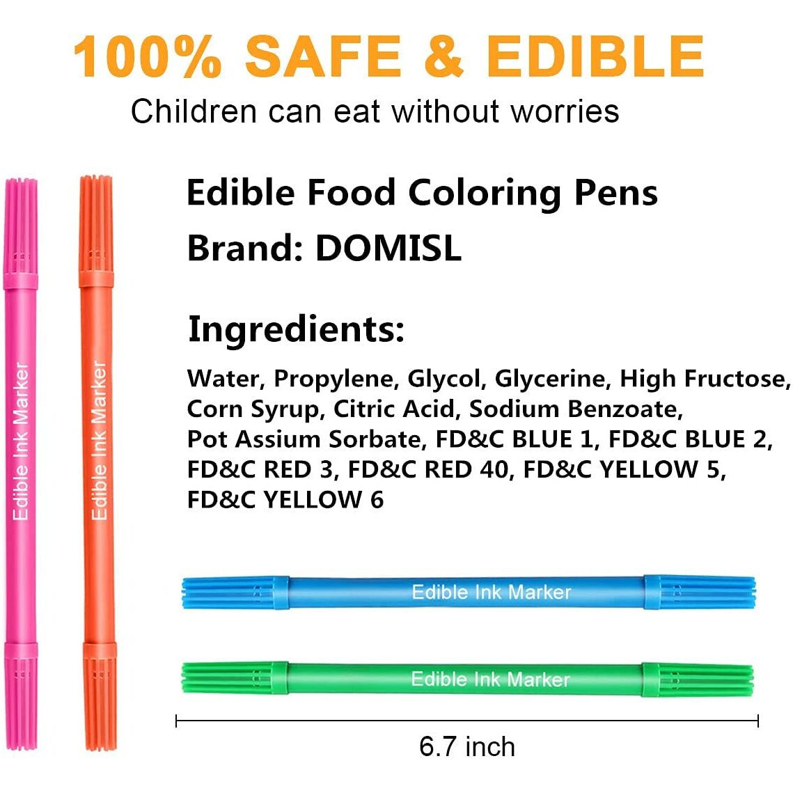 Edible Markers For Cookies Food Coloring Pens 10Pcs, Fine And Thick Tip Food Grade Gourmet Writers For Diy Fondant Cakes Frosting Easter Eggs Baking Party Decorating Drawing Writing (10 Pc)