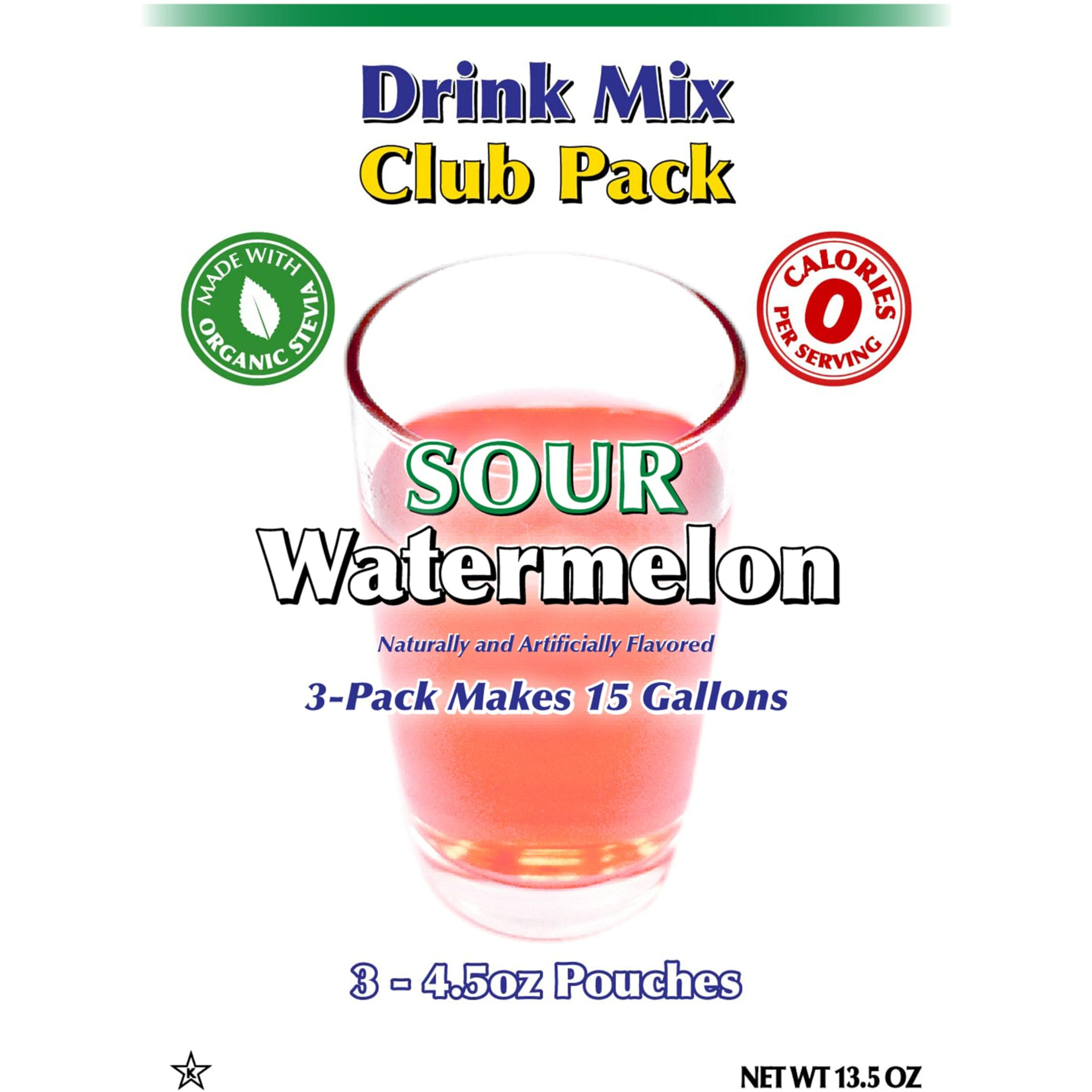 Gramzero Sour Watermelon Zero Calorie Sugar Free Drink Mix, Great For Nutrition Club Loaded Tea, Stevia Sweetened