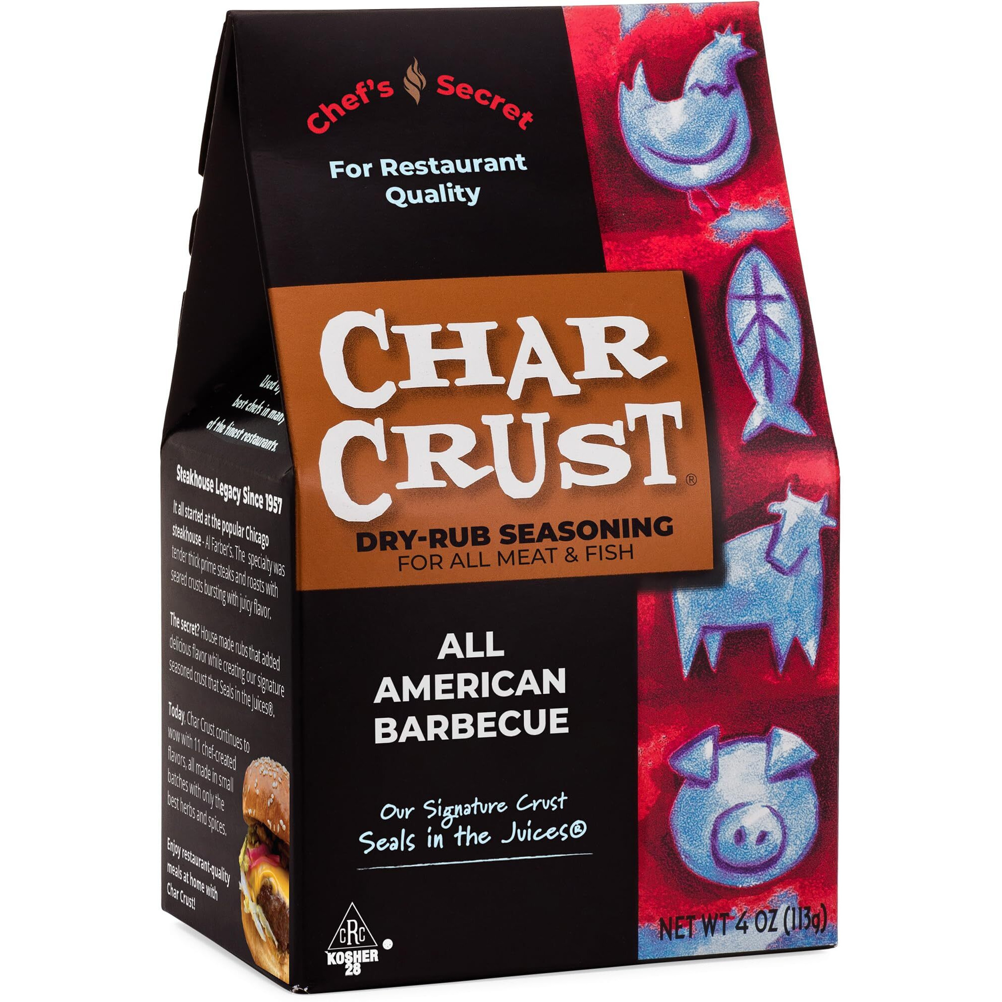 Char Crust Dry-Rub Seasoning, All American Bbq, 4-Ounce (Pack Of 6)