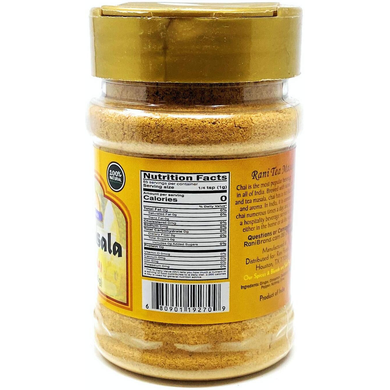 Rani Tea (Chai) Masala Indian Spice Blend 3Oz (85G) Pet Jar ~ All Natural | Vegan | Gluten Friendly | Salt & Sugar Free | Non-Gmo | No Colors | Indian Origin