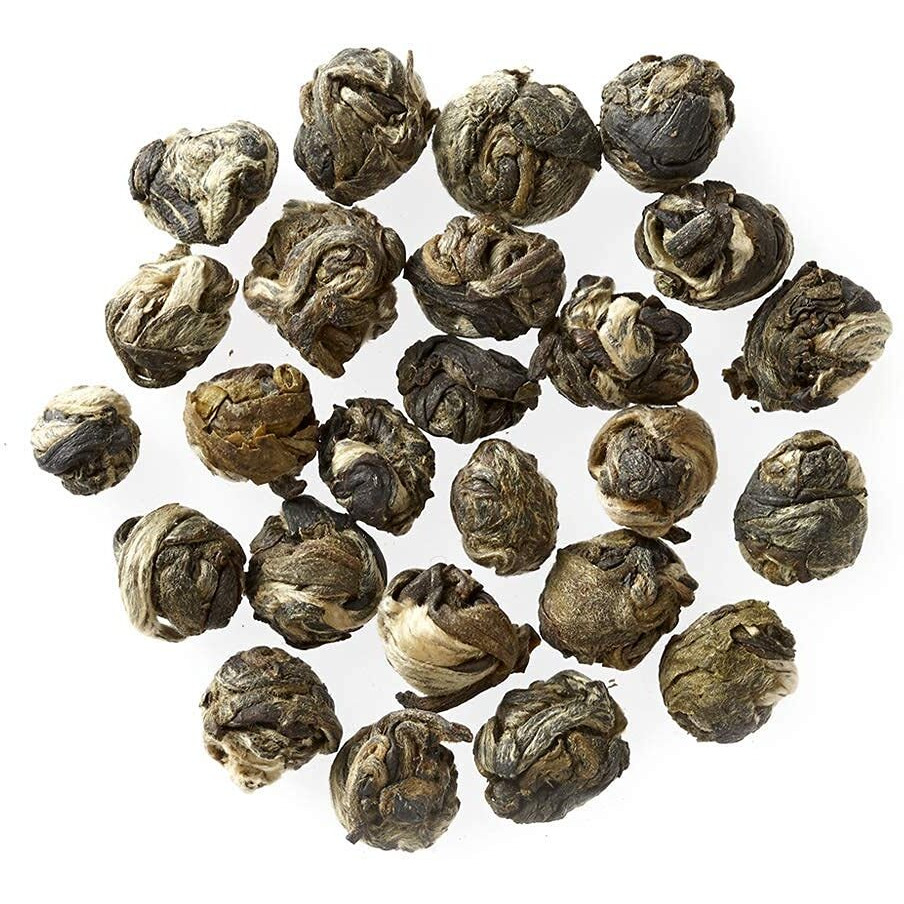 Golden Moon Tea Organic Jasmine Pearls Green Tea - Loose Leaf Dragon Pearls, Premium Grade, Non Gmo - Half Pound (96 Servings)