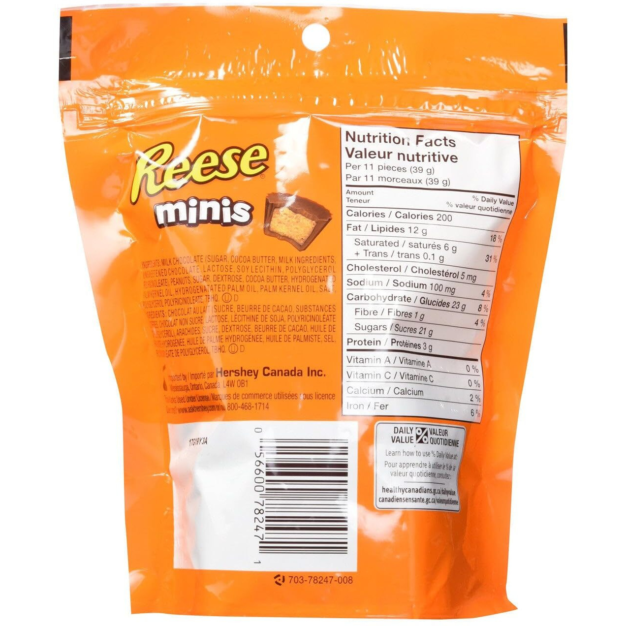Reese Chocolate Candy Peanut Butter Cups, Minis, 210 Gram