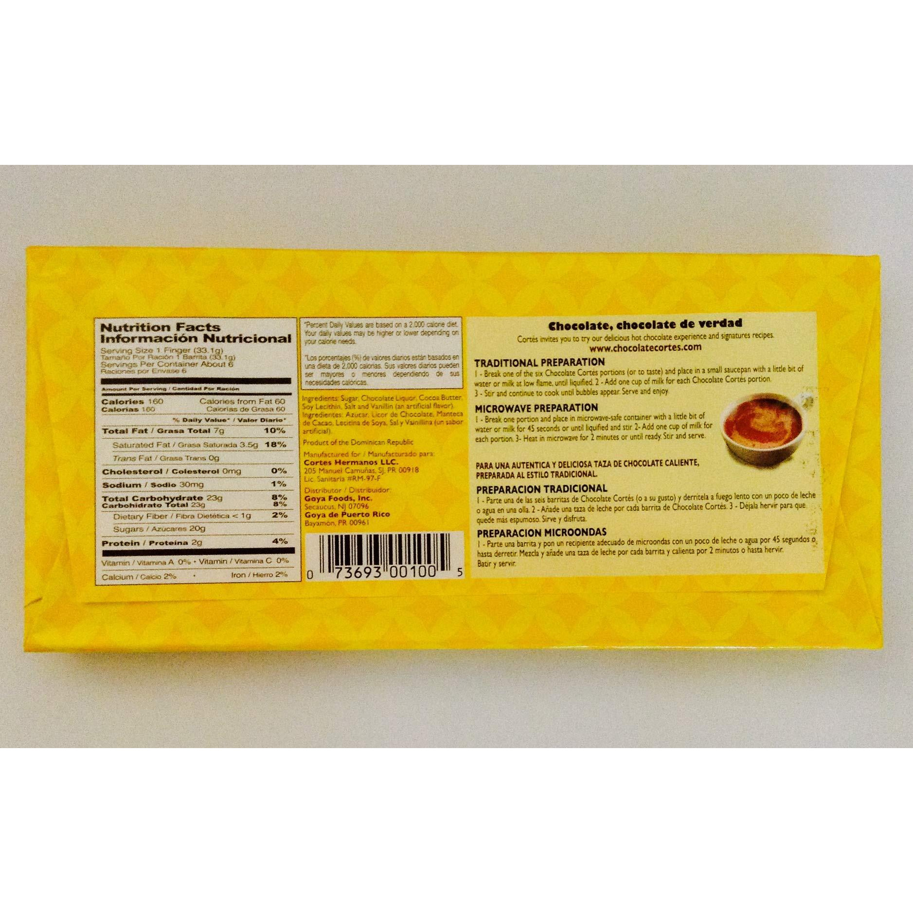 Chocolate Cortes Sweet Chocolate (2 Pack) 7 Oz Each