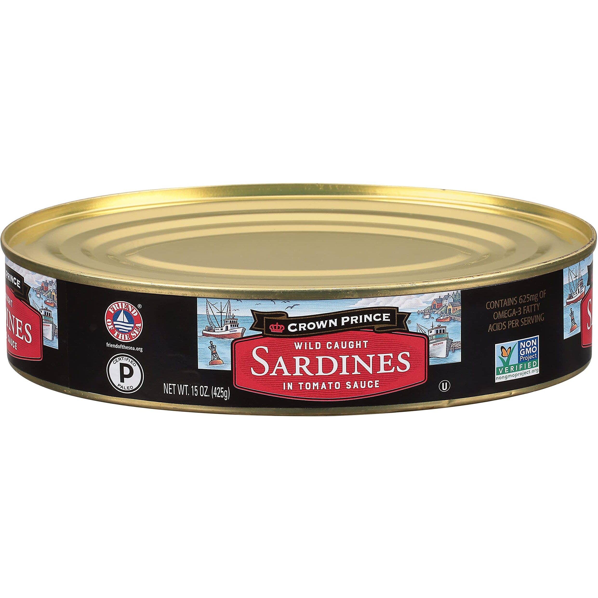 Crown Prince Sardines In Tomato Sauce, 15-Ounce Cans (Pack Of 12)