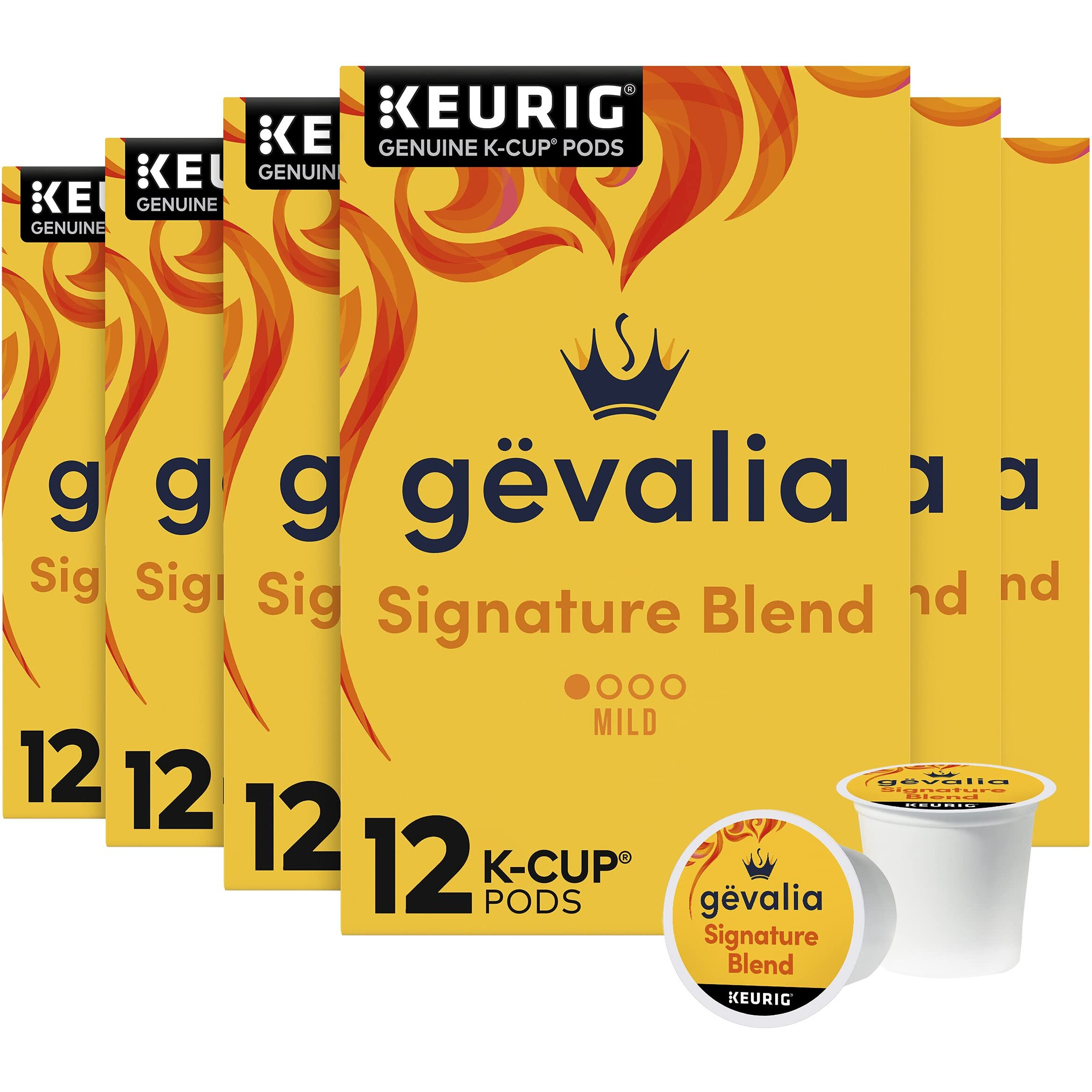 Gevalia Signature Blend Mild Light Roast K-Cup Coffee Pods (72 Pods, 6 Boxes Of 12)