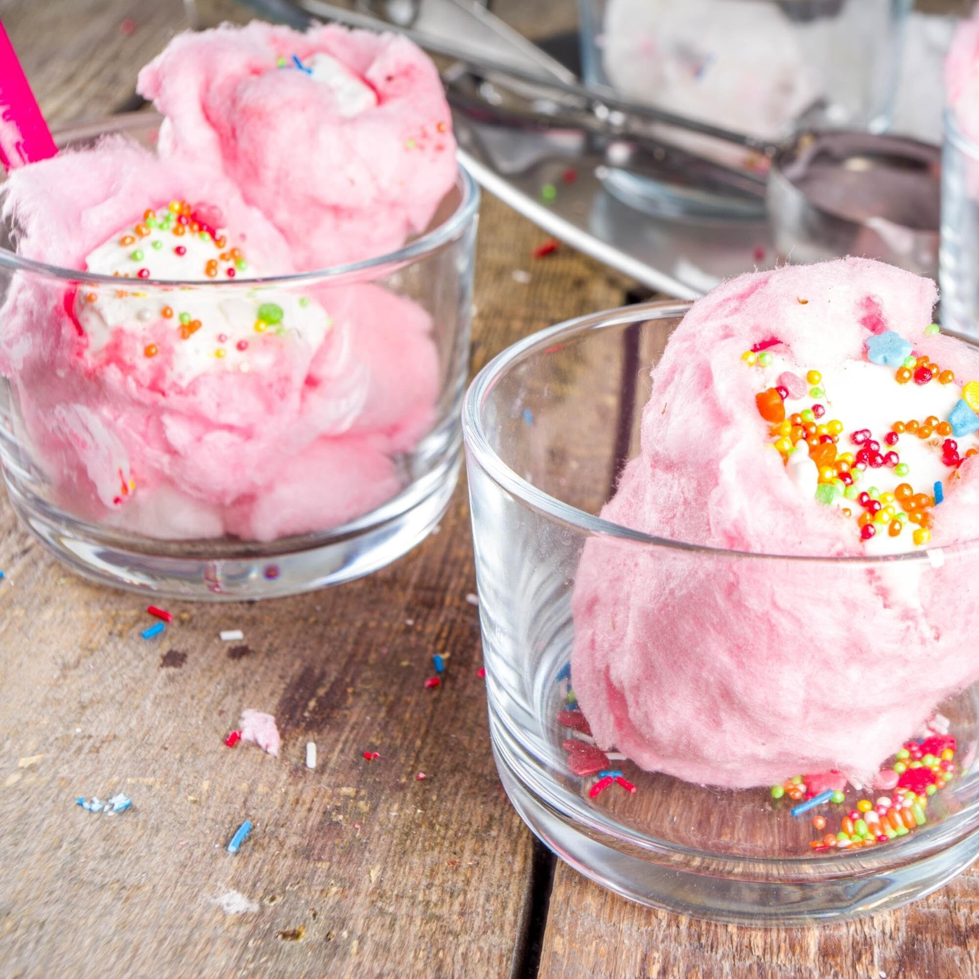 Snacktery Carnival Pink Cotton Candy - Let The Sweet Fun Begin With Cherry & Vanilla Flavored Individually Wrapped Cotton Candy - Pack Of 3 Tubs