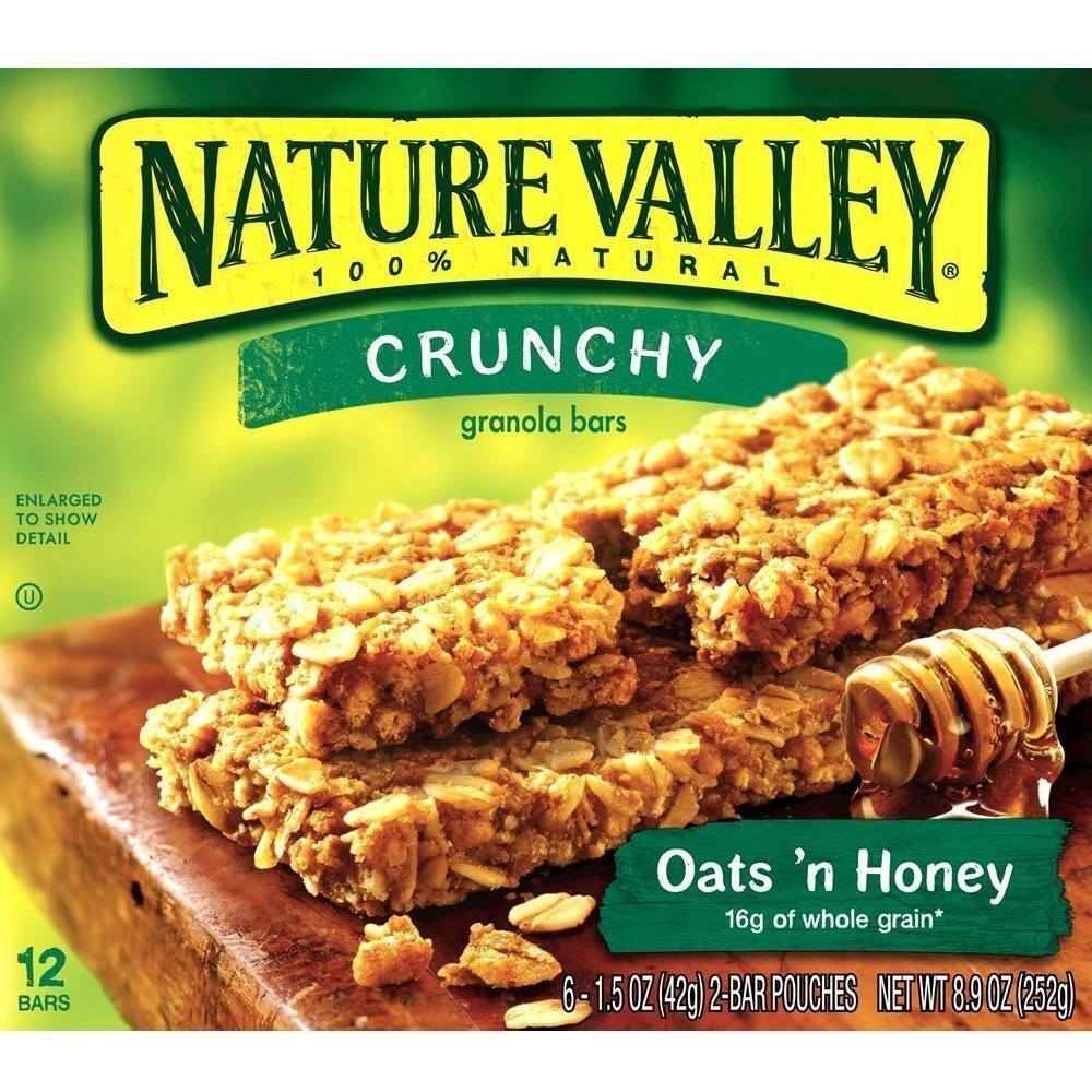 Nature Valley, Crunchy Granola Bars, Oats N Honey, Six 1.5 Ounce 2-Bar Pouches Per Box (2 Pack)2