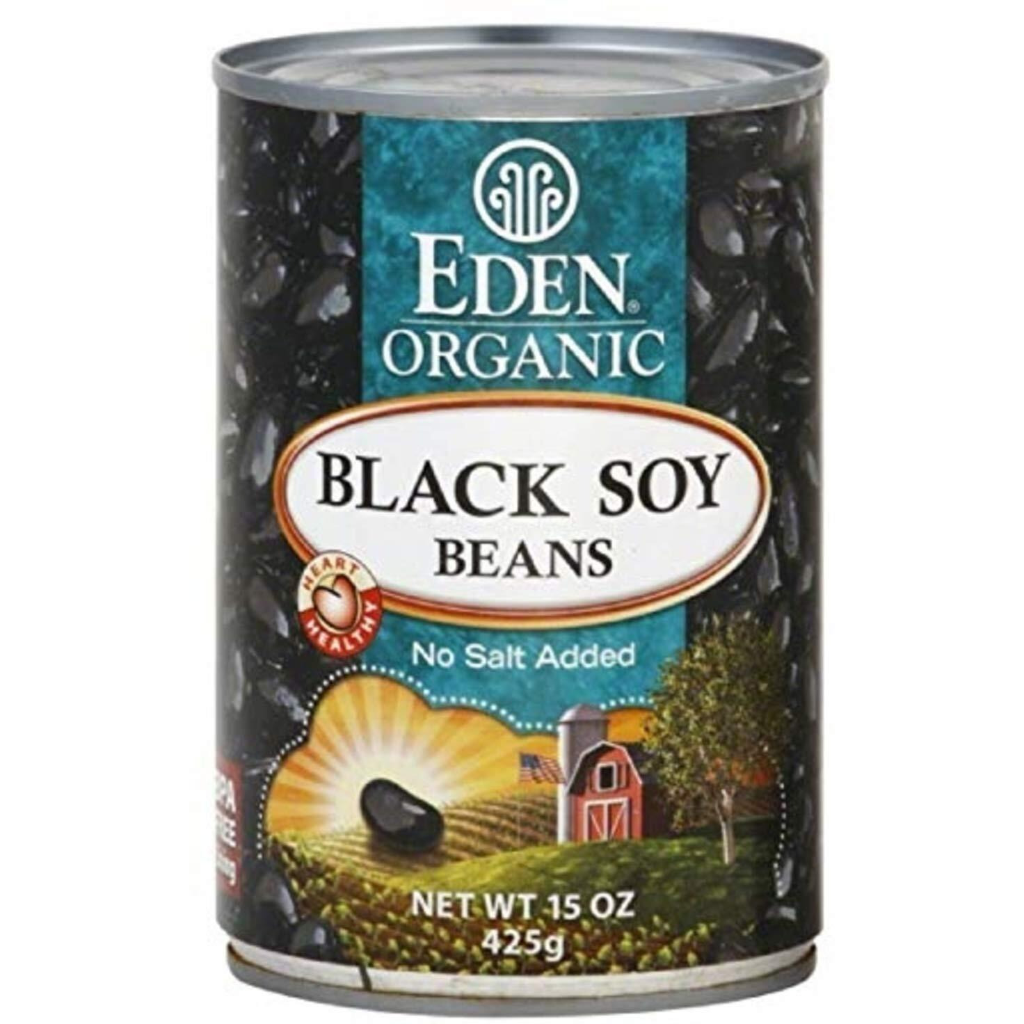 Eden Foods Organic Black Soy Beans, No Salt Added, 15 Oz (Pack - 2)