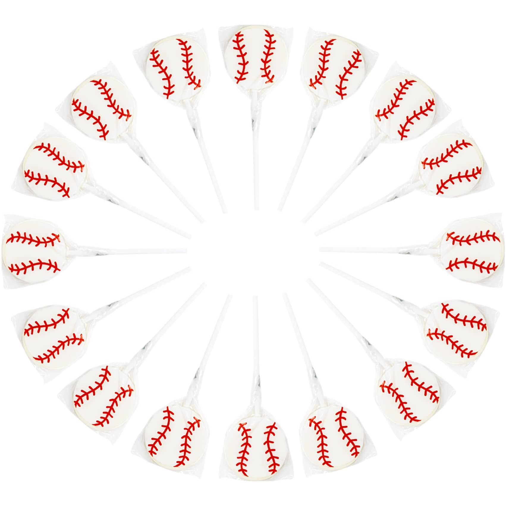 Baseball Lollipops Suckers Sports Pops For Birthday, Sports Event Or Baseball Party Favor, Individually Wrapped 12 Pack