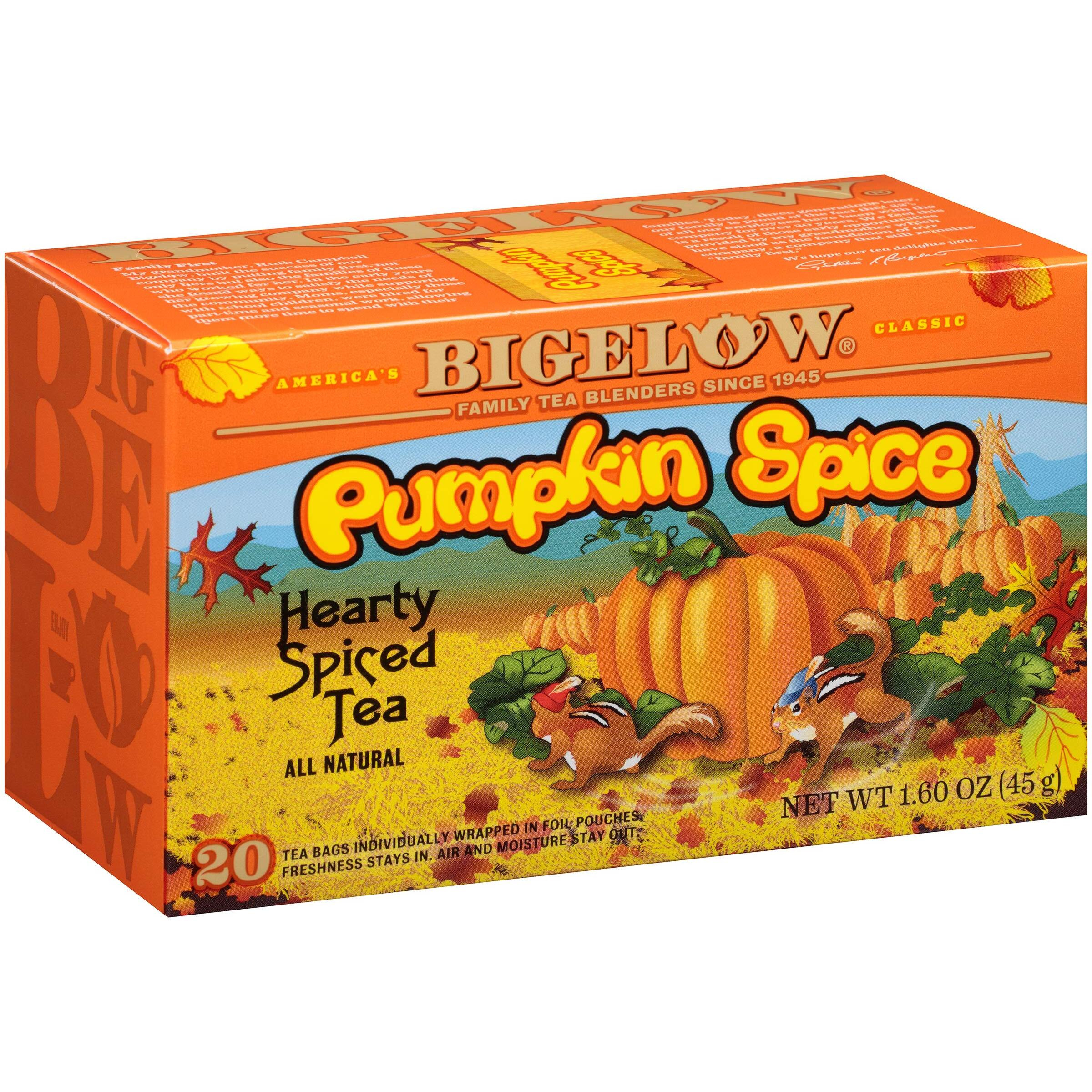 Bigelow Tea Pumpkin Spice Black Tea Bags, 18 Count Box (Pack Of 6), Caffeinated Black Tea, 108 Tea Bags Total