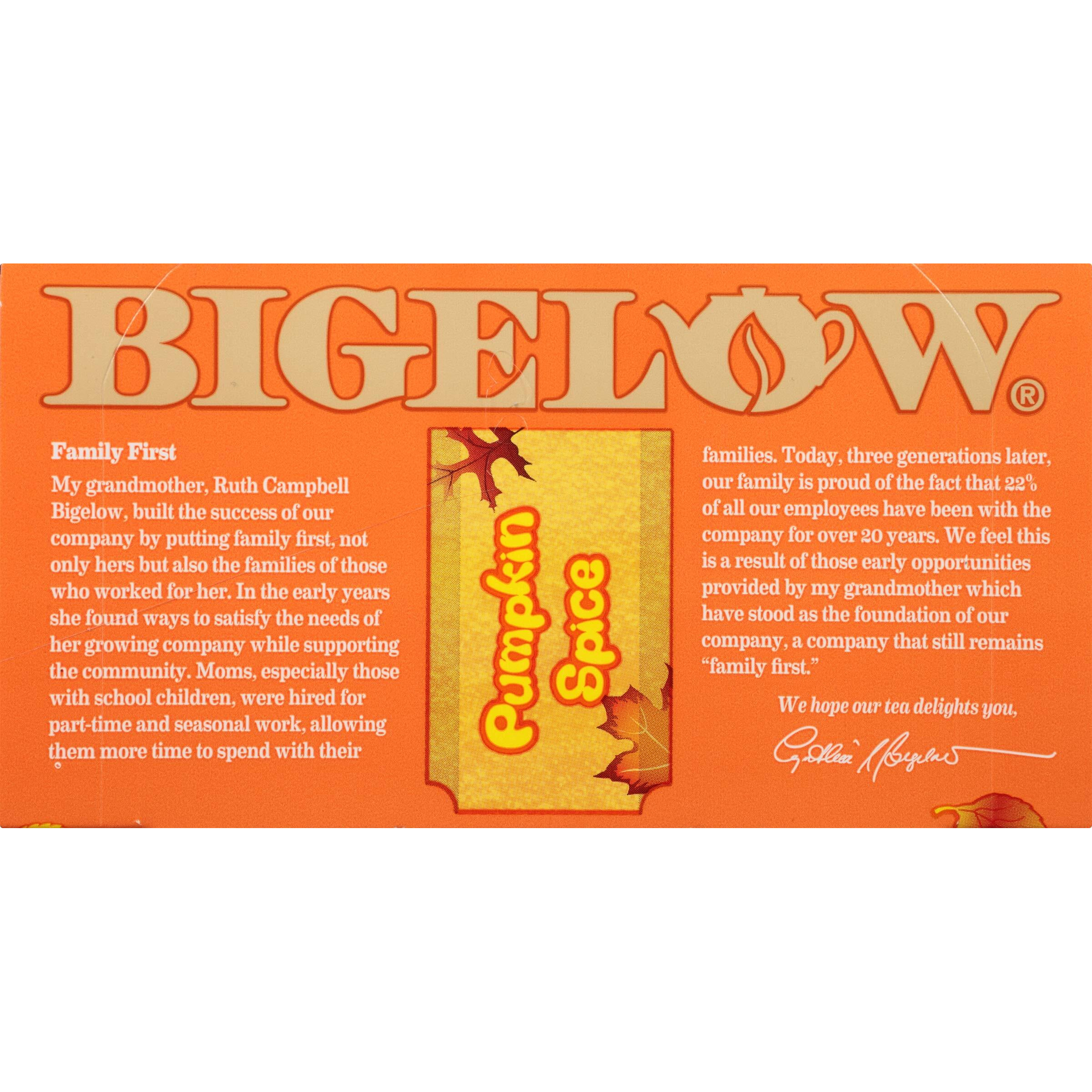 Bigelow Tea Pumpkin Spice Black Tea Bags, 18 Count Box (Pack Of 6), Caffeinated Black Tea, 108 Tea Bags Total