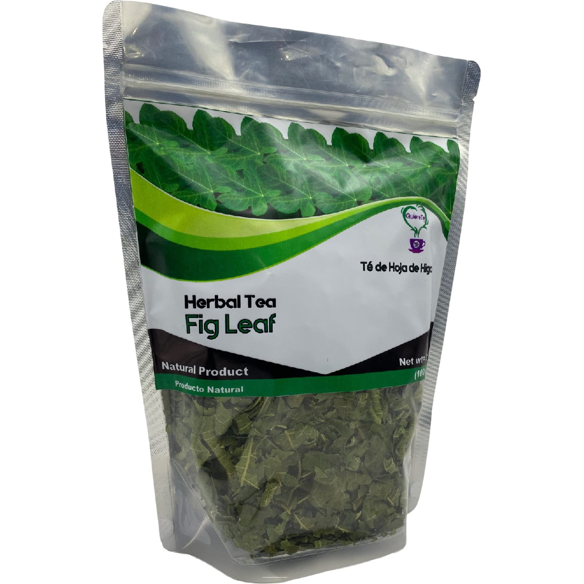 Fig Leaf Tea, Hoja De Higo, Quiere Te, 3.5 Oz (100 Grams), 1 Pack, Up To 66 Cups, Crushed Fig Leaf Tea, Loose Leaves, 100% Natural, Resealable Bag, Product From Mexico, Herbal Tea, Fig Infusion