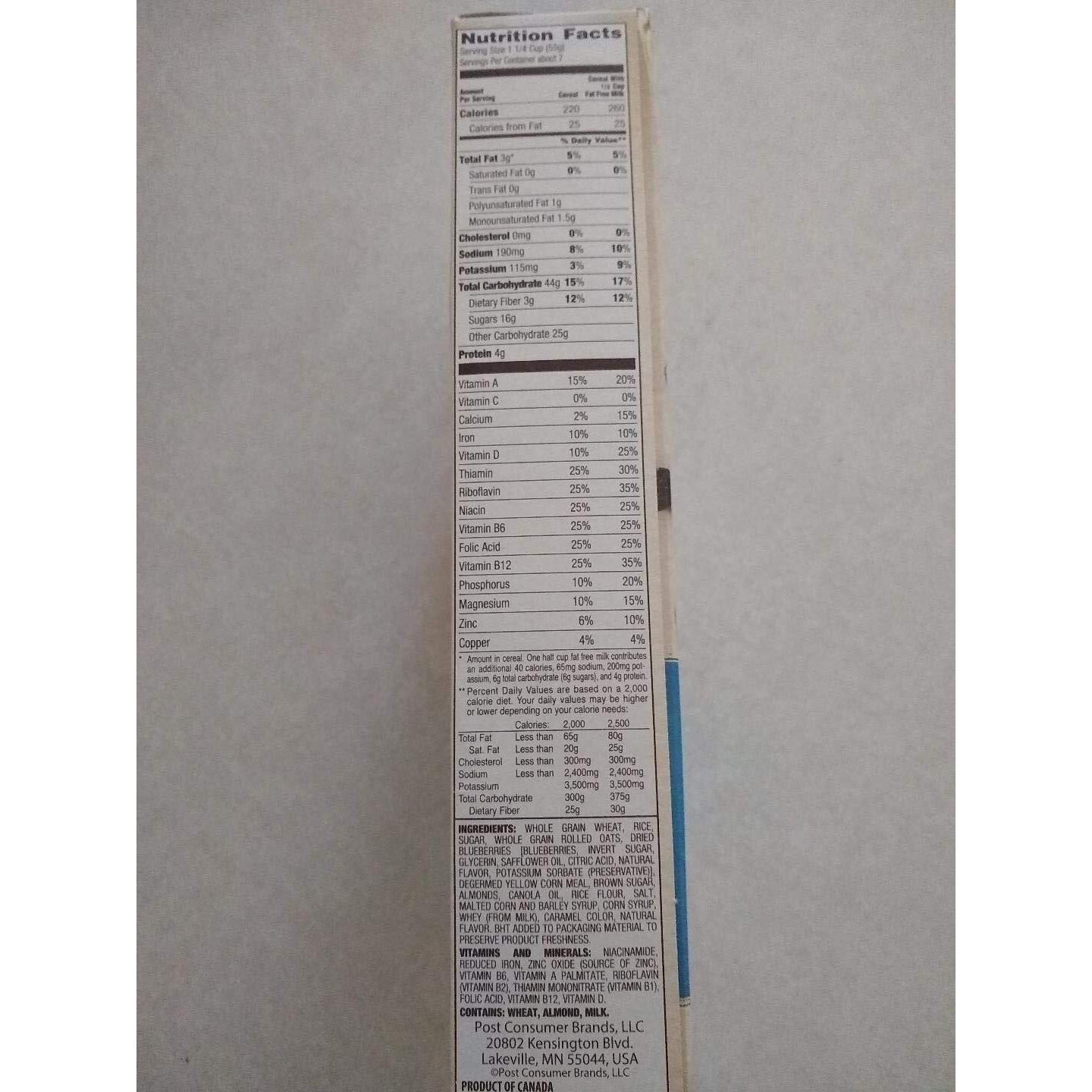 Post Blueberry Morning Cereal, 13.5-Ounce Boxes (Pack Of 4)