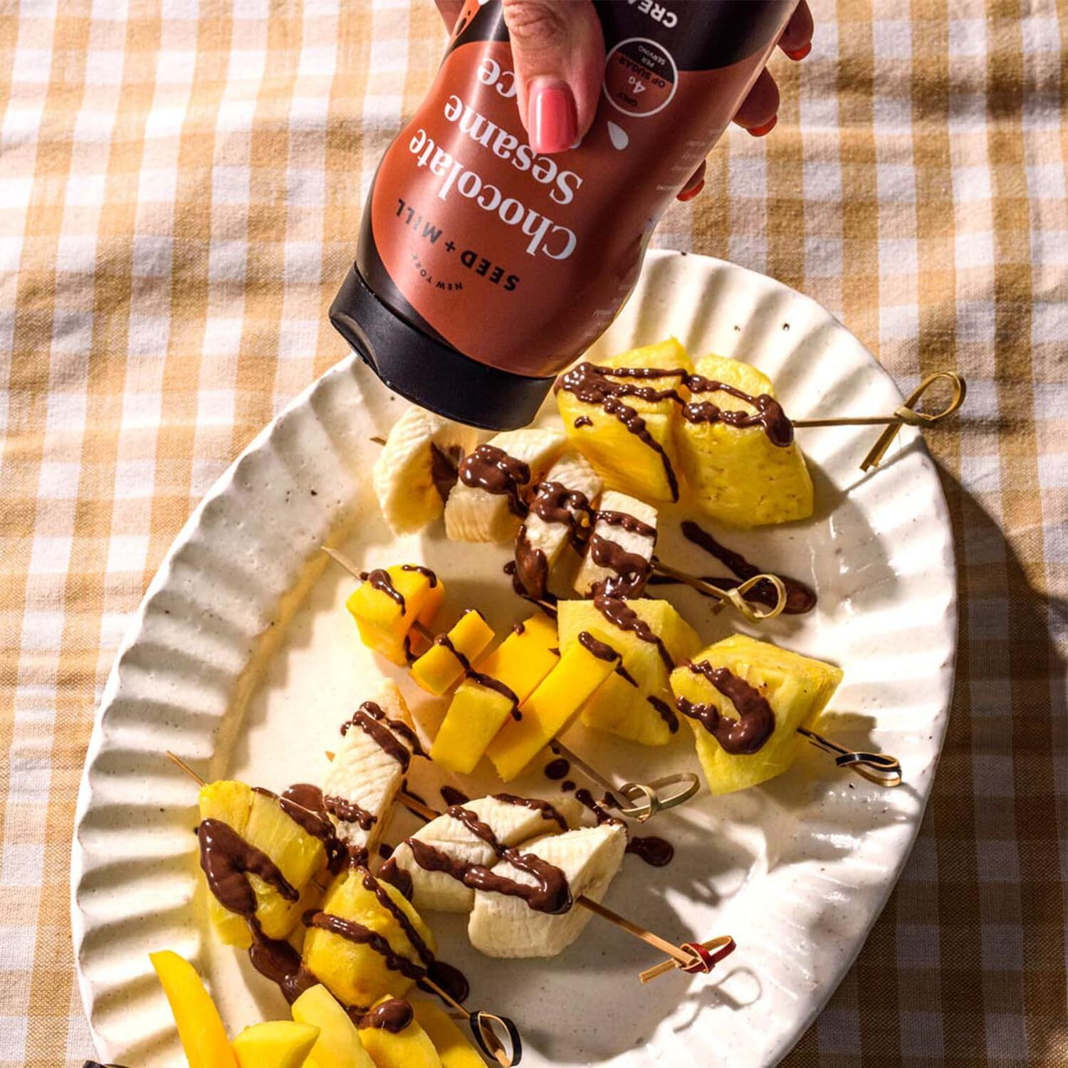 Seed + Mill - Chocolate Sesame Sauce - Chocolate Tahini In A Squeeze Bottle - Vegan, Kosher, Non-Gmo, Paleo, Gluten Free - Great On Fruit, Toast, In Crepes, Desserts, & Hummus - 10.93Oz