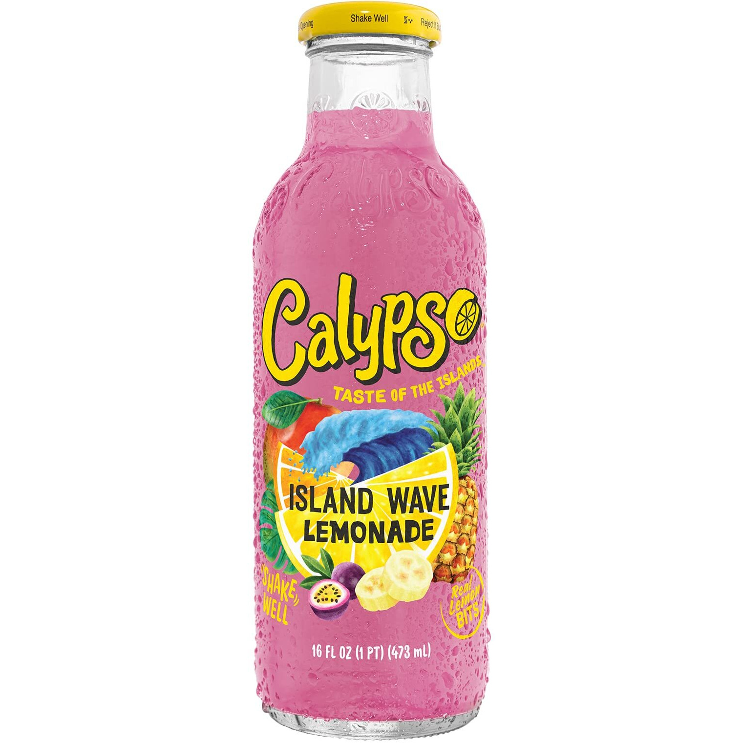 Calypso Lemonades | Made With Real Fruit And Natural Flavors | Island Wave Lemonade, 16 Fl Oz (Pack Of 12)