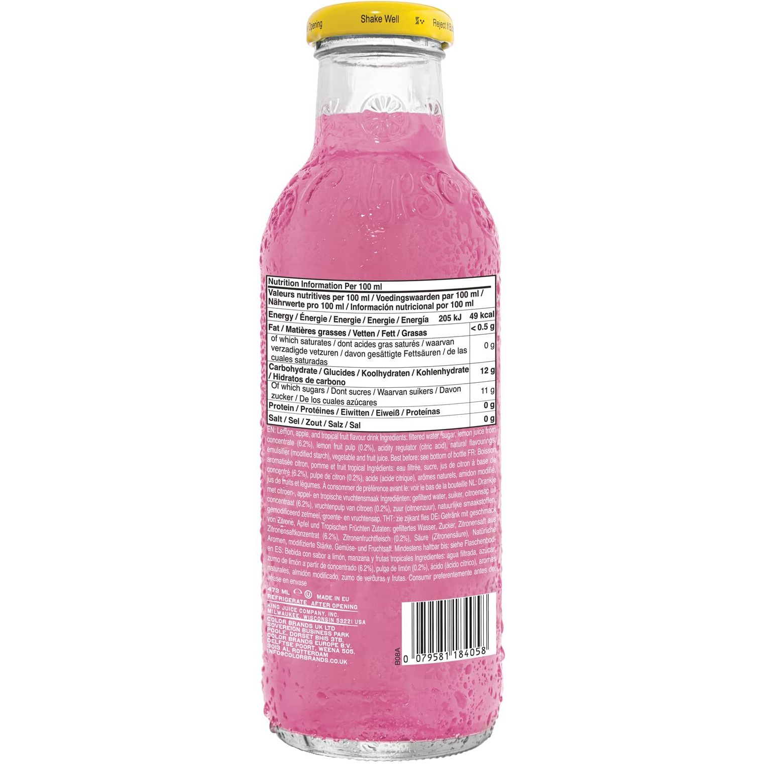 Calypso Lemonades | Made With Real Fruit And Natural Flavors | Island Wave Lemonade, 16 Fl Oz (Pack Of 12)