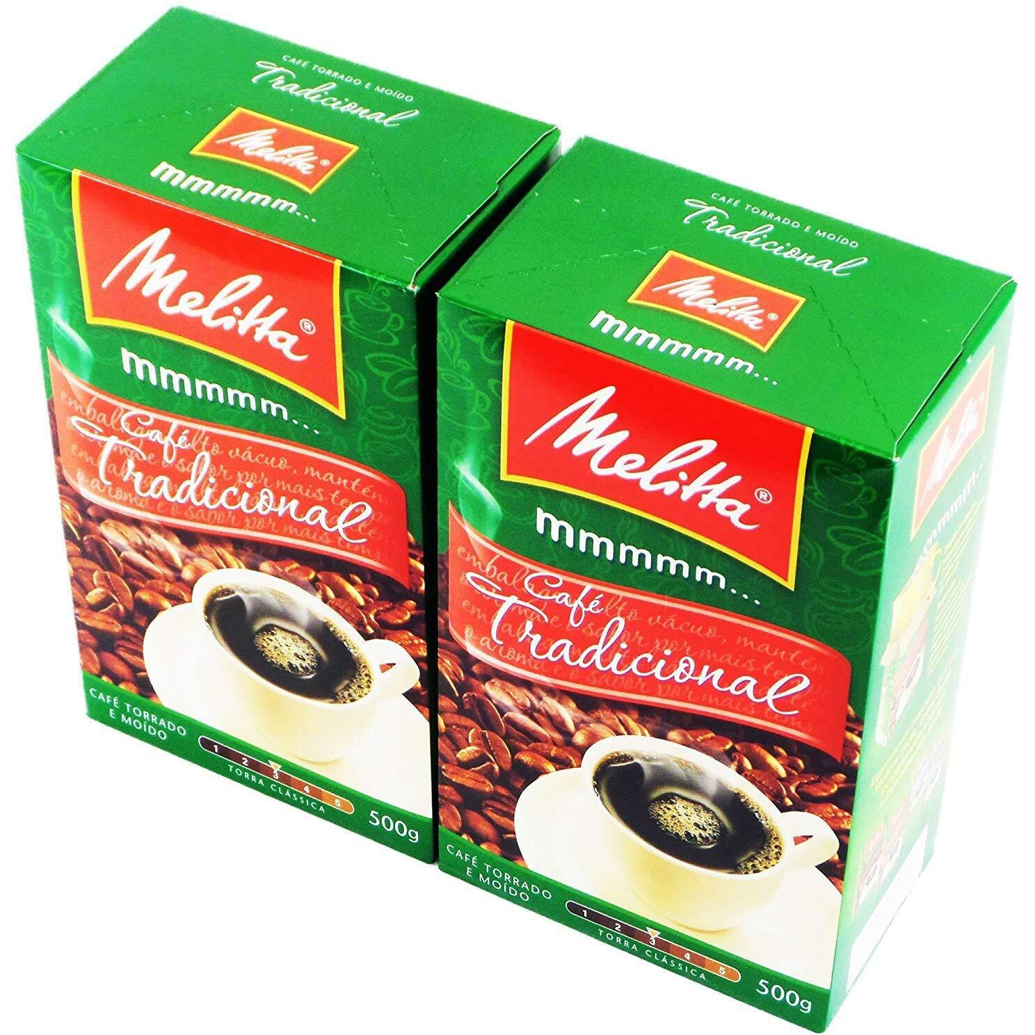 Melitta - Traditional Roasted Coffee - 17.6 Oz (Pack Of 02) | Melitta Caf   Torrado E Mo  Do Tradicional - 500G