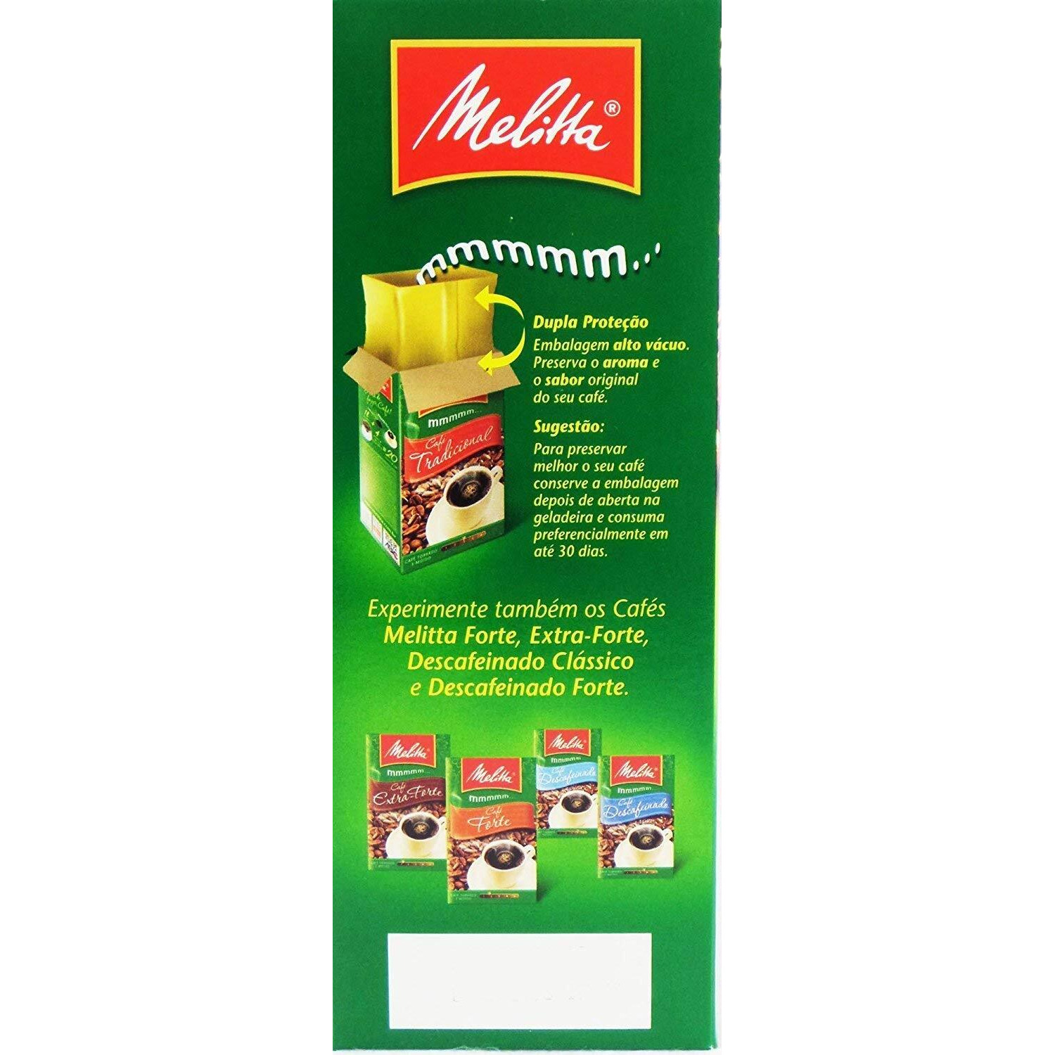 Melitta - Traditional Roasted Coffee - 17.6 Oz (Pack Of 02) | Melitta Caf   Torrado E Mo  Do Tradicional - 500G