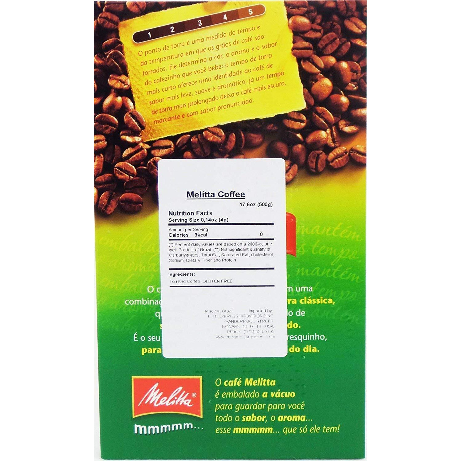 Melitta - Traditional Roasted Coffee - 17.6 Oz (Pack Of 02) | Melitta Caf   Torrado E Mo  Do Tradicional - 500G