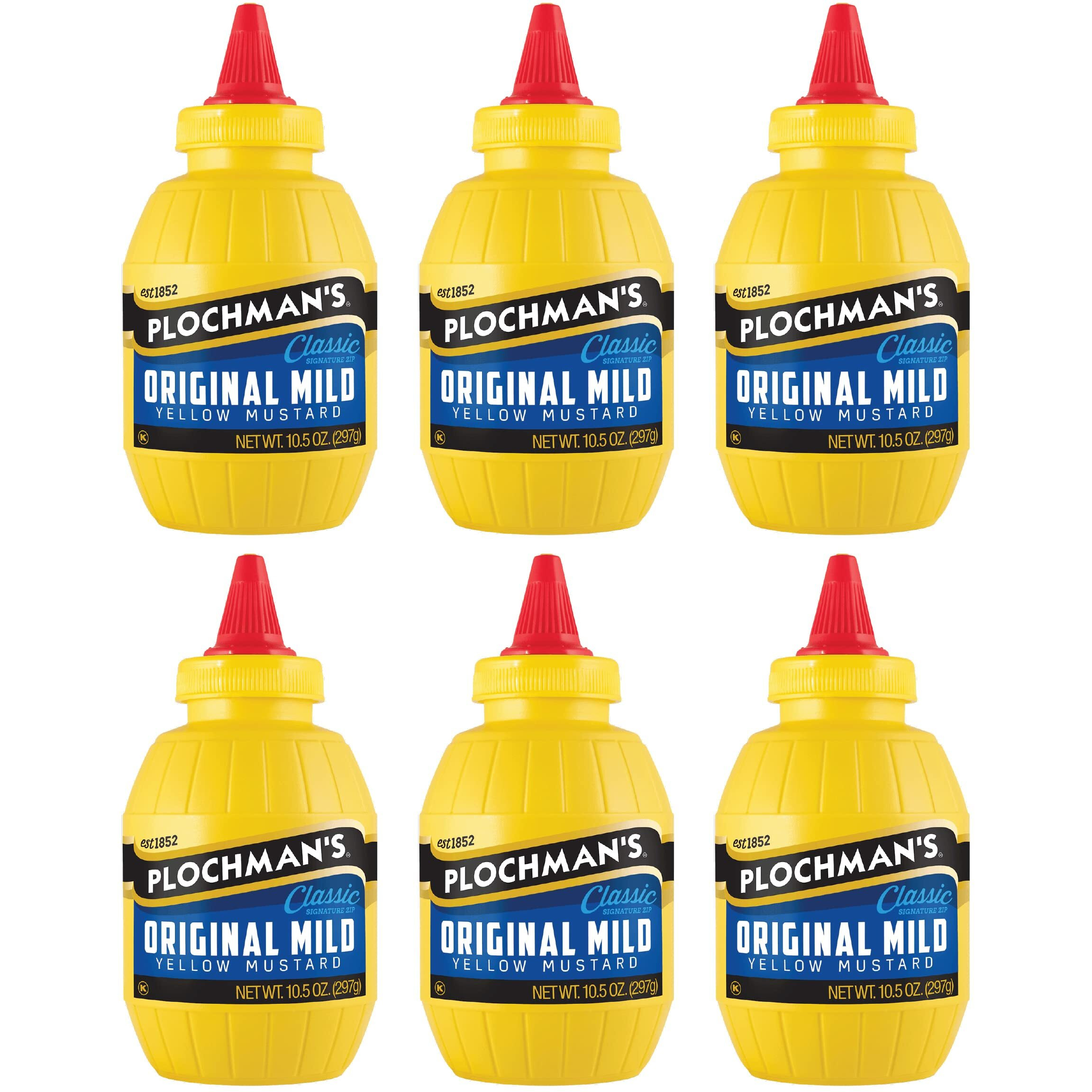Plochman's Original Mild Classic Yellow Mustard, 10.5 Oz (6 Pack)