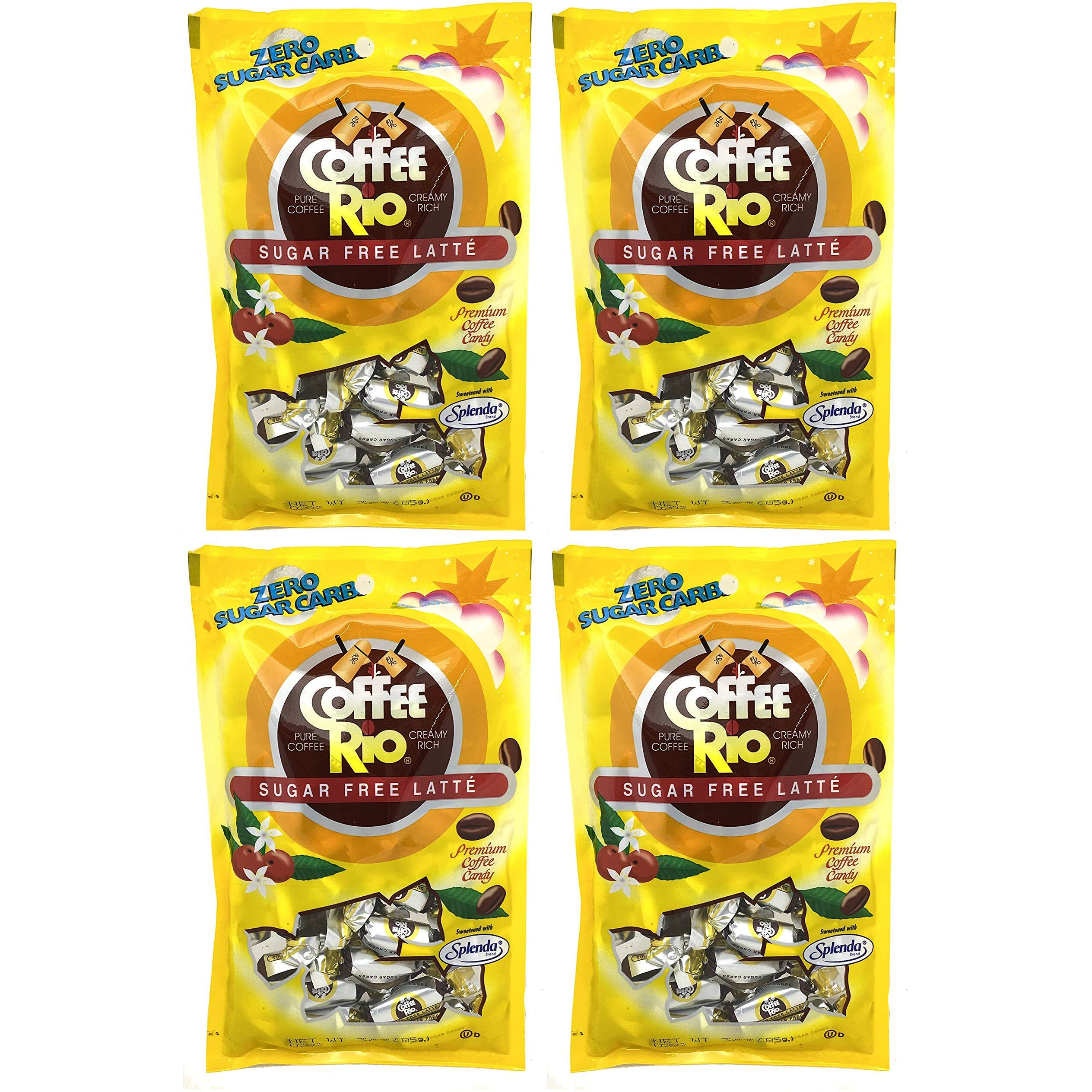 Coffee Rio Sugar Free Coffee Candy Pack Of 4 - 3 Ounces - Zero Sugar Carbs, Made In The Usa, Kosher Candy (Caffe Latte)