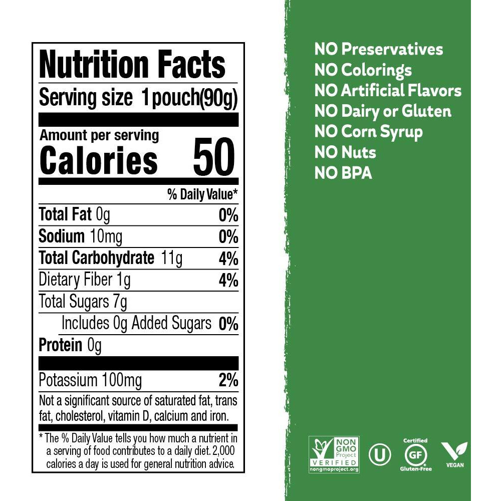 Buddy Fruits & Veggies Snacks To Go Pear Spinach Unsweetened Applesauce 3.2Oz Pouch (18Pk) Gluten-Nut-Dairy-Preservatives-Bpa Free, Non Gmo, Kosher