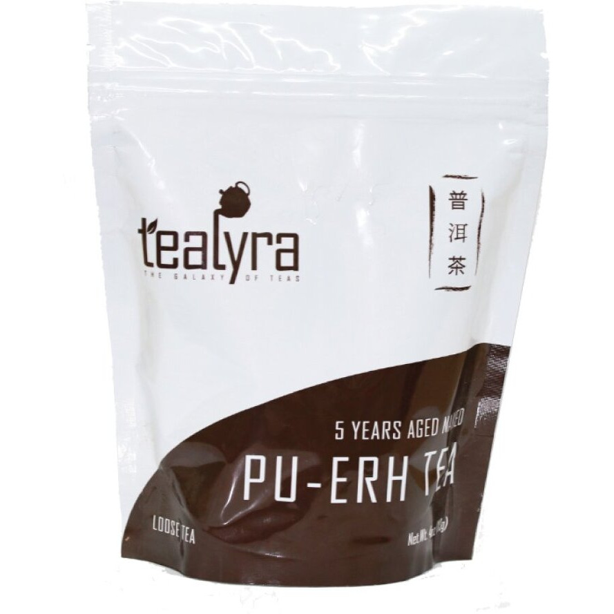 Tealyra - Ripe Pu'Erh Tea - 5 Years Aged Loose Leaf - Caffeine Level High - 100% Naturally Processed - Aged Black Tea Pu Er - 113G (4-Ounce)