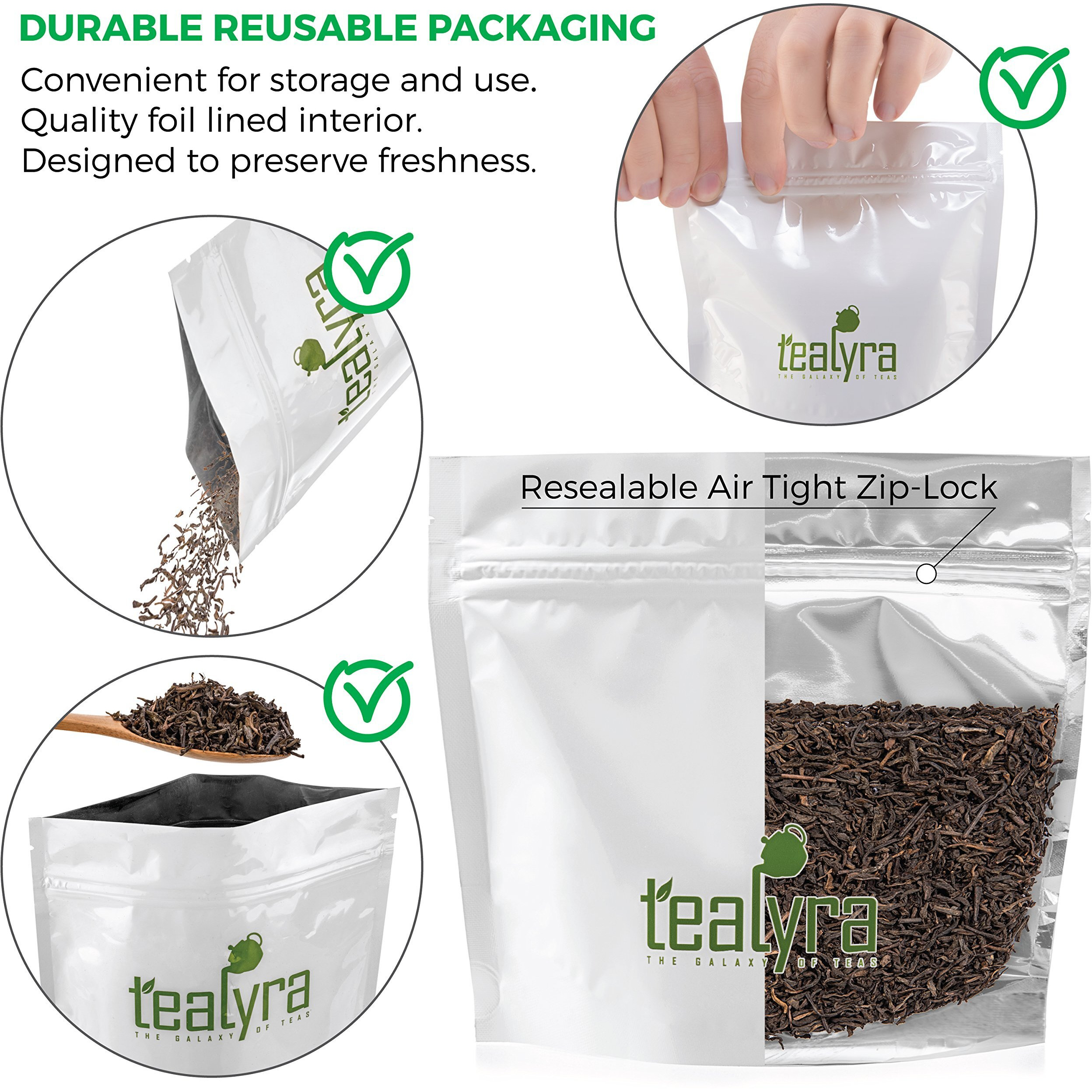 Tealyra - Ripe Pu'Erh Tea - 5 Years Aged Loose Leaf - Caffeine Level High - 100% Naturally Processed - Aged Black Tea Pu Er - 113G (4-Ounce)
