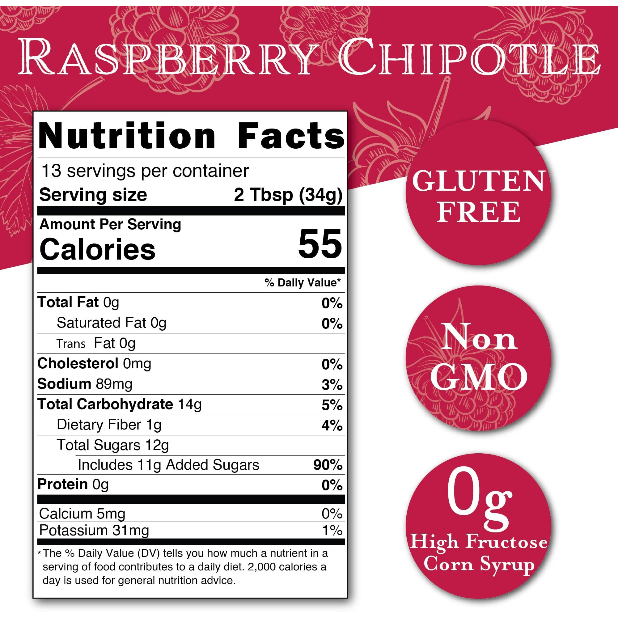 Cornabys Raspberry Chipotle Spicy Sauce (14.9 Oz.) Pack Of 1 | Perfect Combination Of Sweet And Spicy | Smoky Grilling Sauce For Chicken, Steak, Burger, Or Fish | All-Natural, Vegan & Gluten-Free