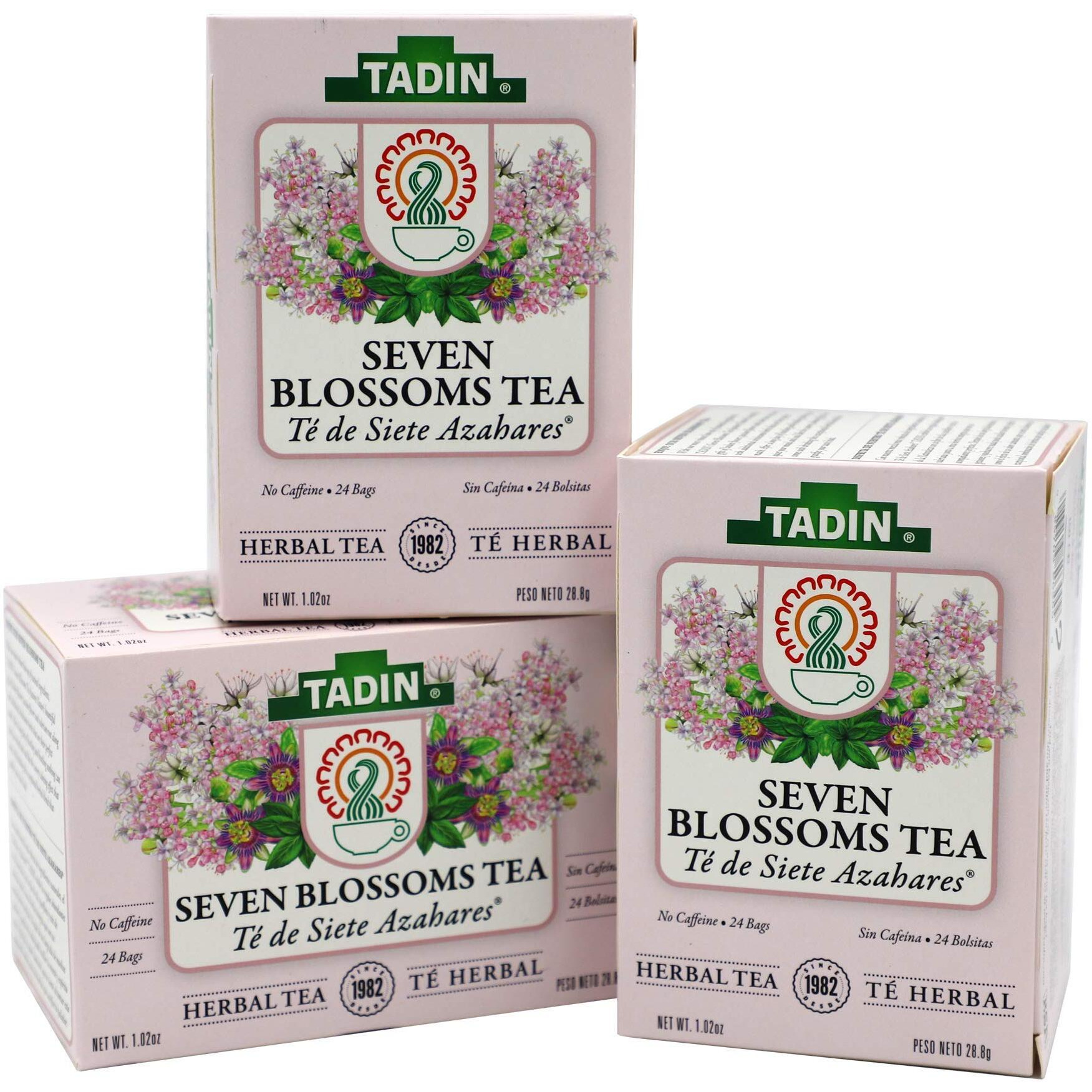 Tadin Tea Seven Blossoms Tea With Linden Flowers Valerian Root, Caffeine - Free, 24 Count (Pack Of 3)