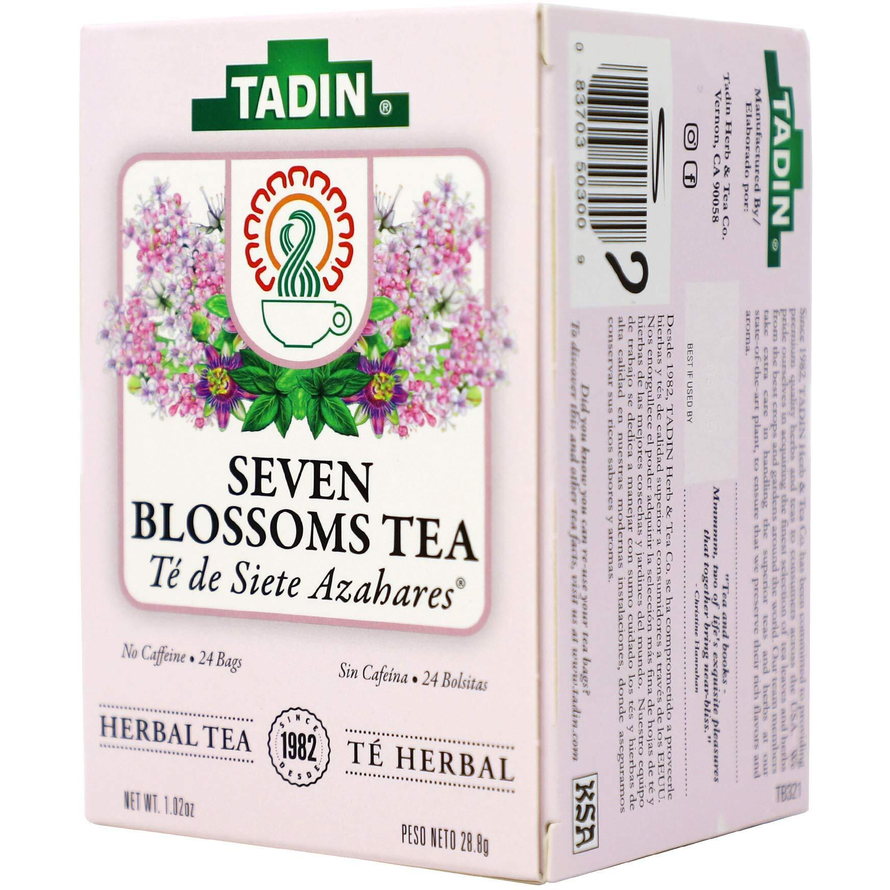 Tadin Tea Seven Blossoms Tea With Linden Flowers Valerian Root, Caffeine - Free, 24 Count (Pack Of 3)