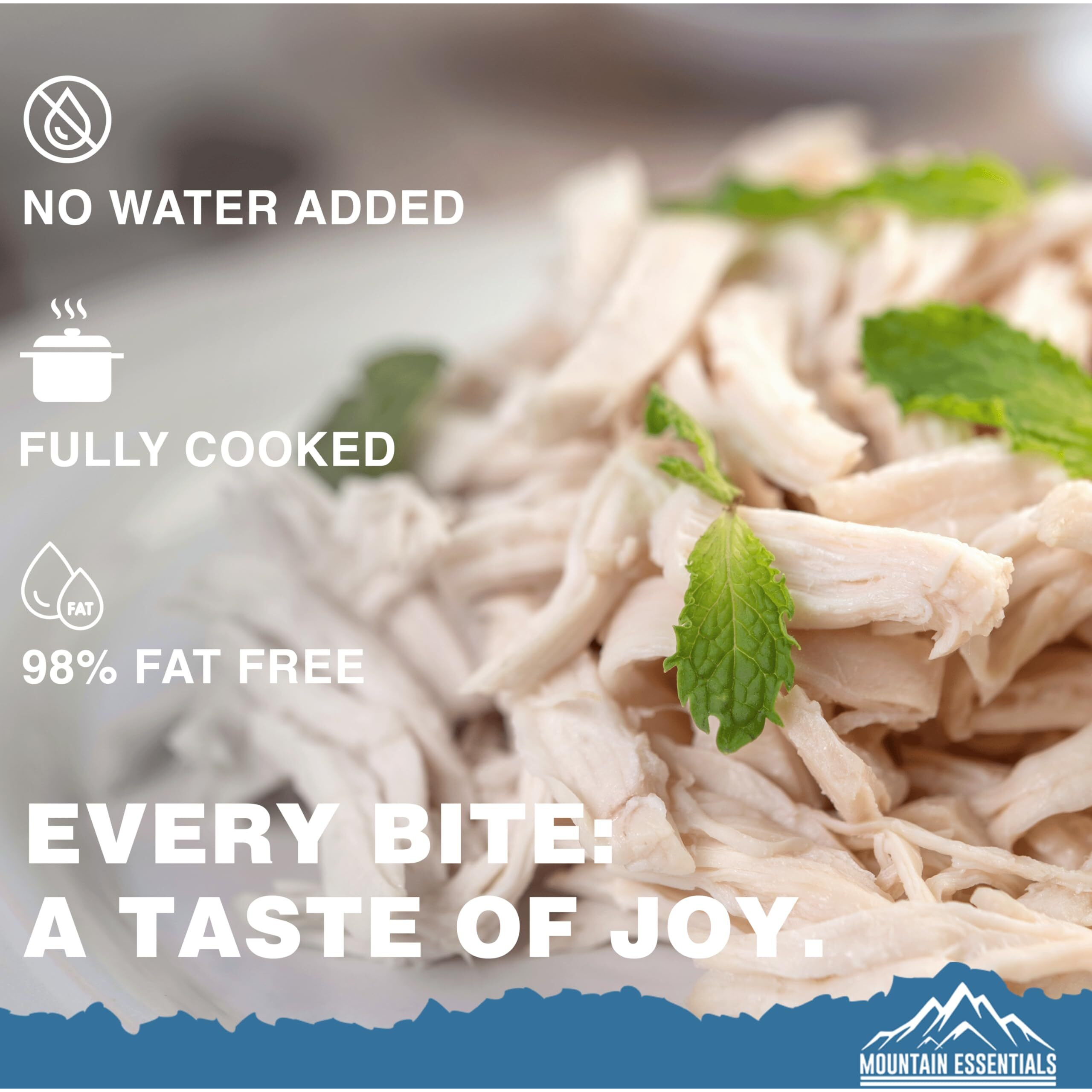 Mountain Essentials All Natural Fully Cooked Chicken 28 Oz Recipe Ready Canned Meat No Water Added | No Carbs | No Preservatives Daily Food Perfect For Camping Or Home Meals Emergency Food Pack Of 1