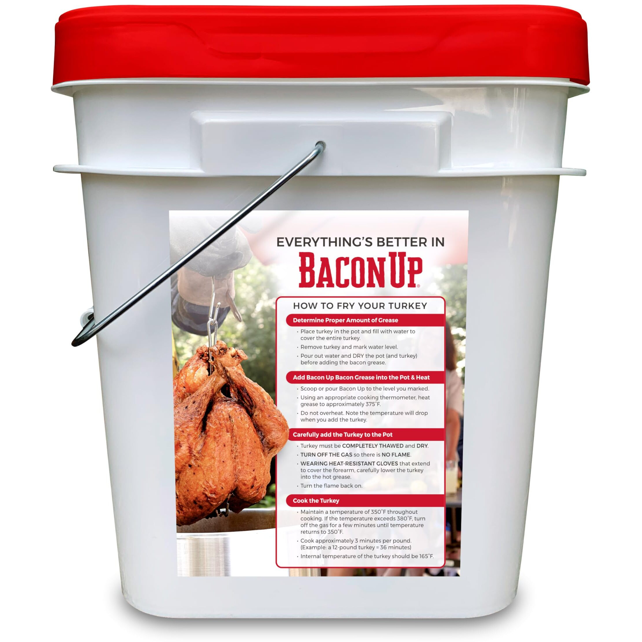 Bacon Up Bacon Grease For Cooking - 21.85Lb Tub Of Authentic Bacon Fat For Cooking, Turkey Frying And Baking - Triple-Filtered For Purity, No Carbs, Gluten-Free And Shelf-Stable