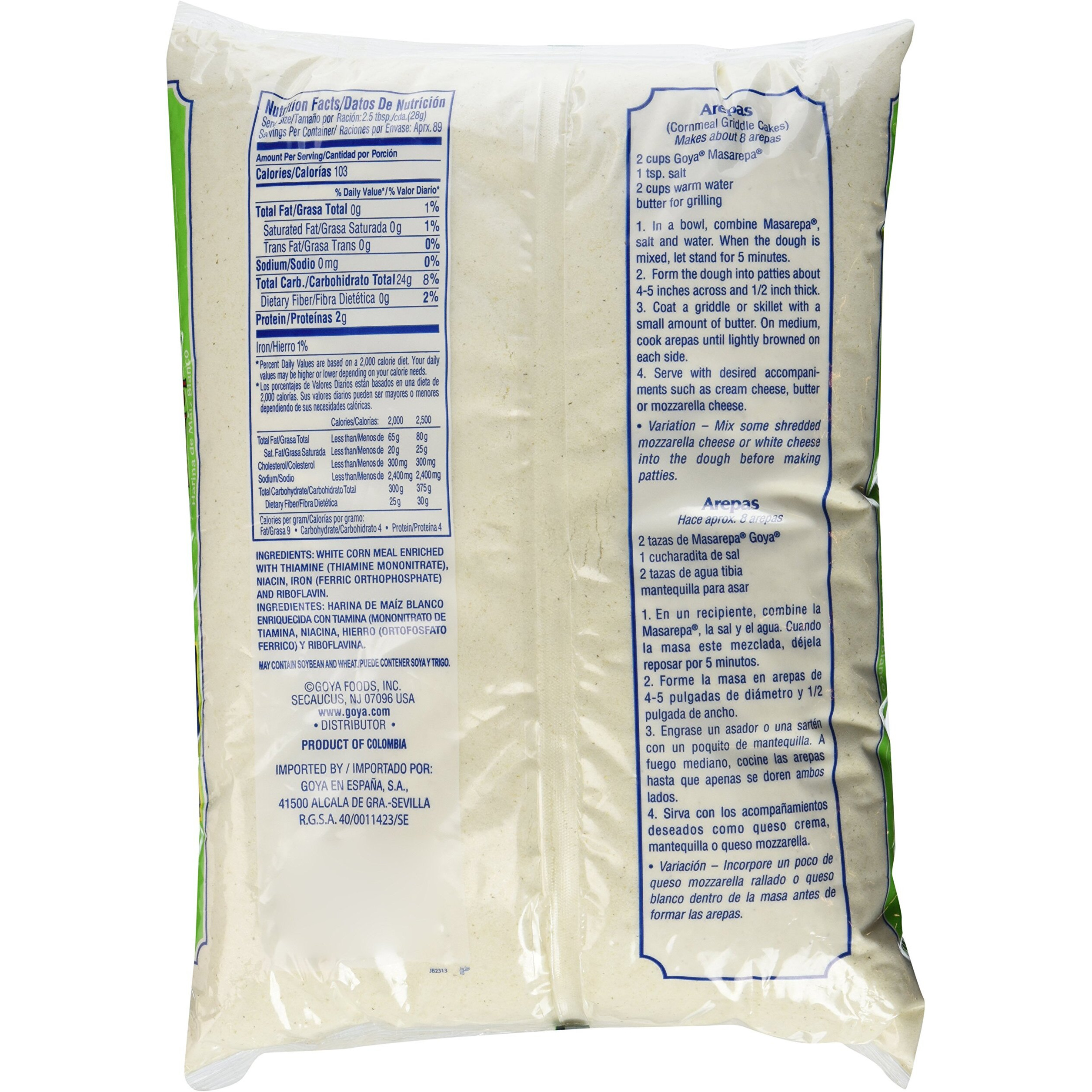 Goya Foods Masarepa Pre-Cooked White Corn Meal, 5 Pound