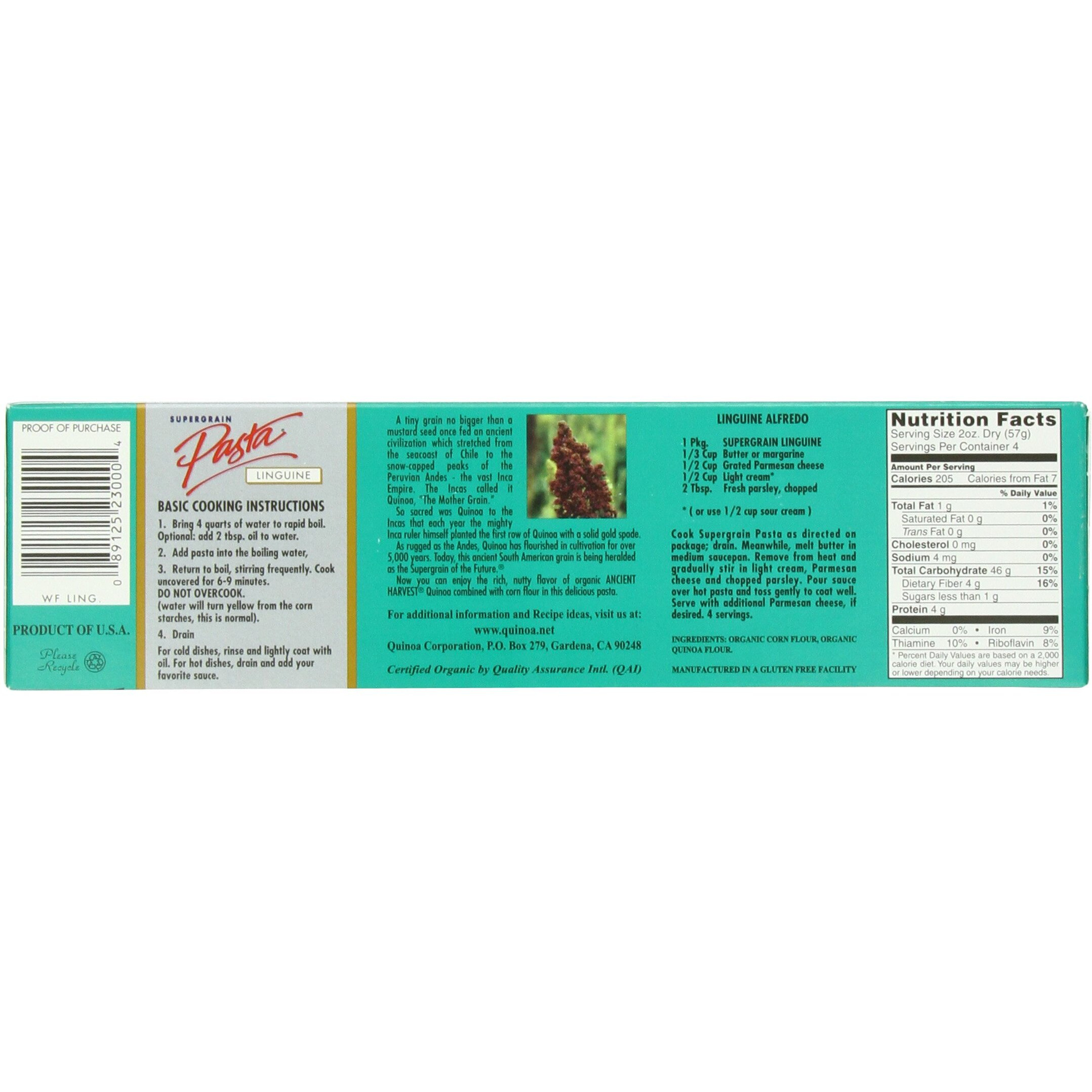 Ancient Harvest Organic Quinoa Pasta, Linguine, 8 Ounce (Pack Of 12)