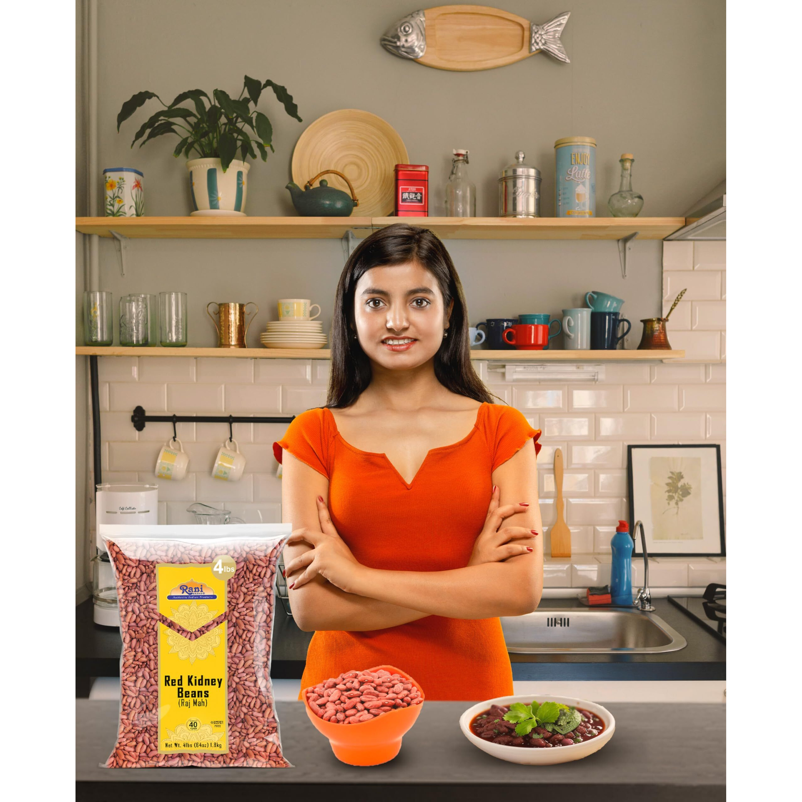 Rani Red Kidney Beans, Light 64Oz (4Lbs) 1.81Kg ~ Pack Of 2~128Oz (8Lbs) 3.63Kg Total ~ All Natural | Vegan | Gluten Friendly | Non-Gmo | Kosher | Raj Mah