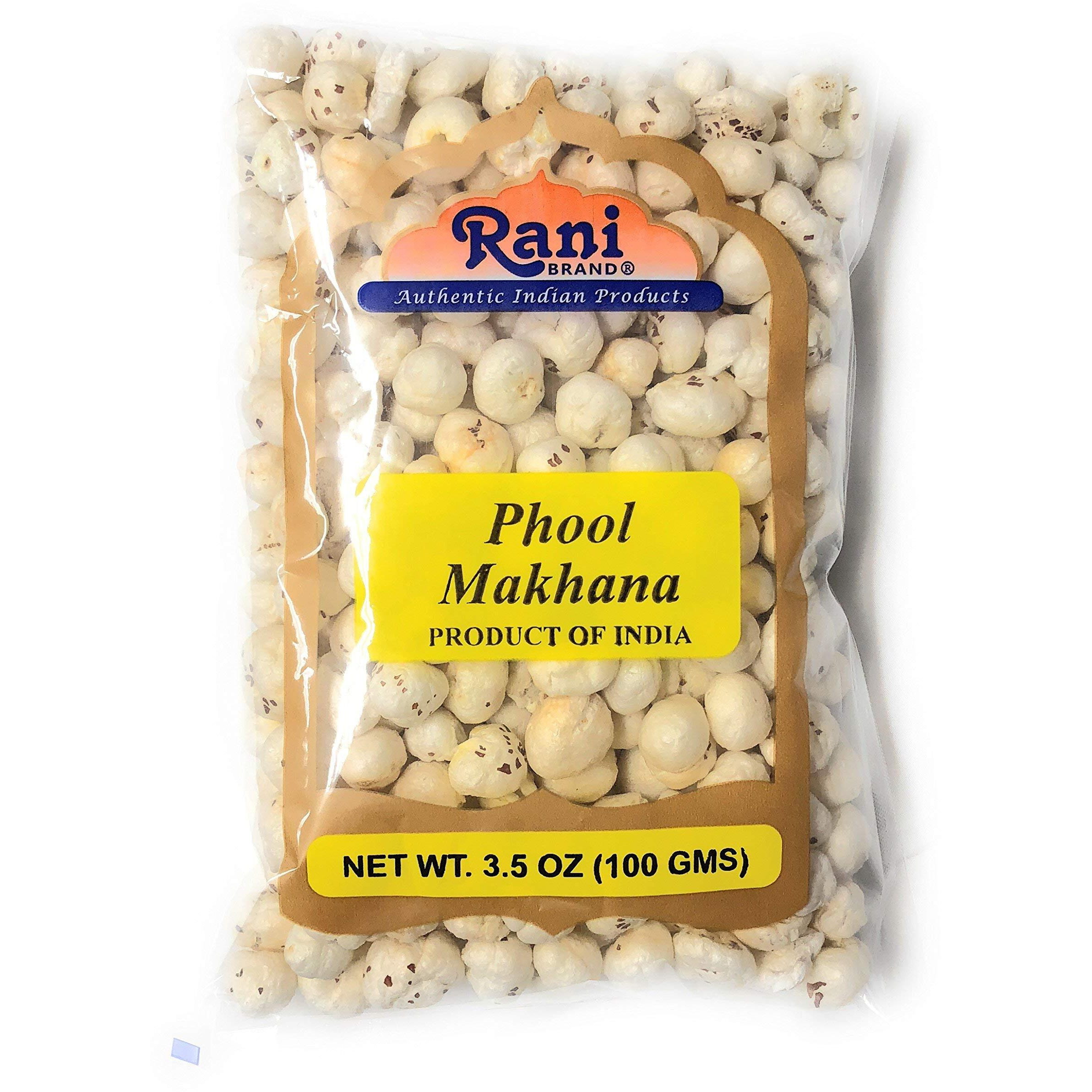 Rani Jumbo Phool Makhana (Fox Nut/Popped Lotus Seed) Plain Raw Uncooked 3.5Oz (100G) ~ All Natural | Vegan | No Colors | Gluten Friendly | Non-Gmo | Indian Origin
