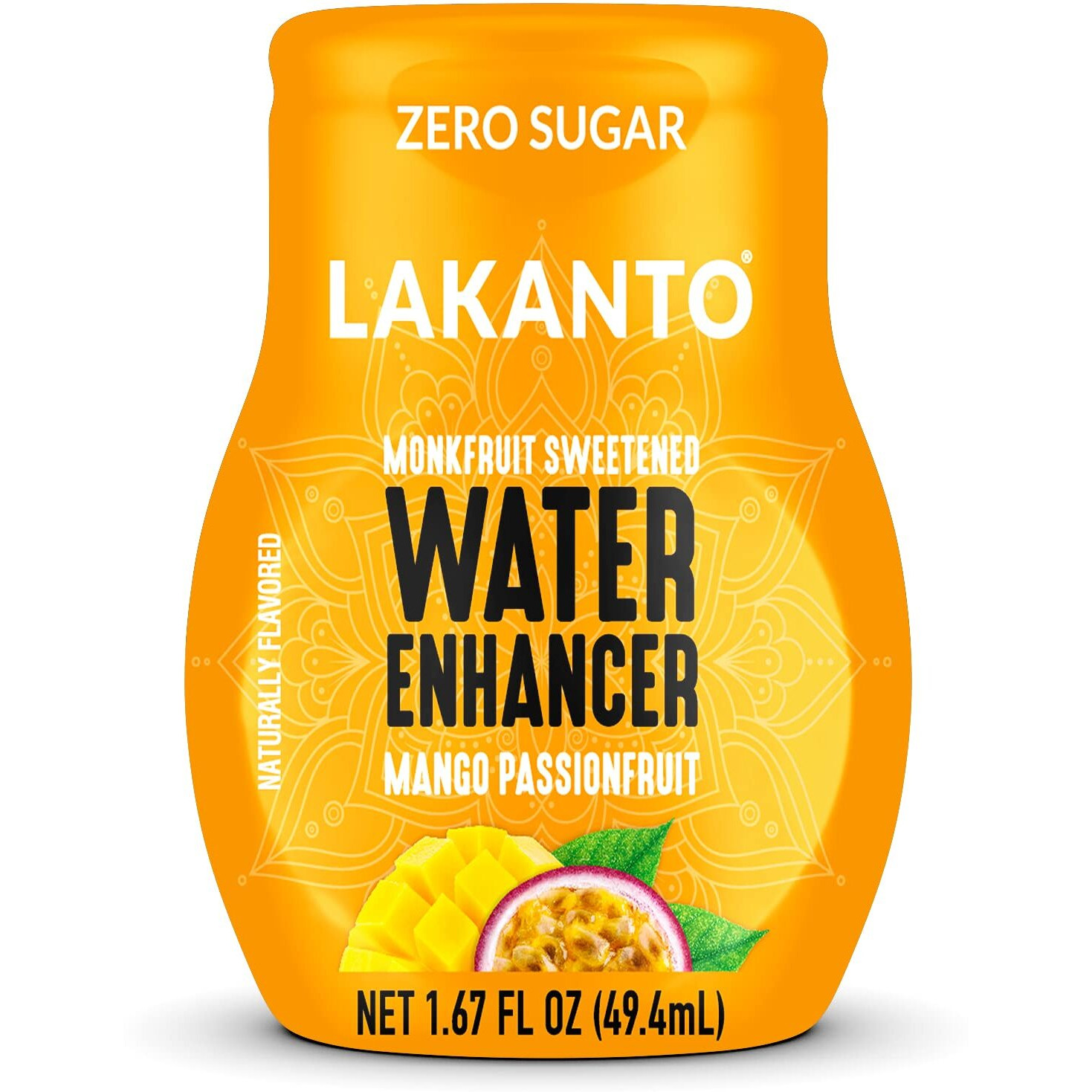 Lakanto Sugar Free Water Enhancer - Sweetened With Monk Fruit Sweetener And Erythritol, On The Go Liquid H2O Hydration, Zero Sugar, Naturally Flavored - Mango Passionfruit (1.67 Fl Oz - Pack Of 1)
