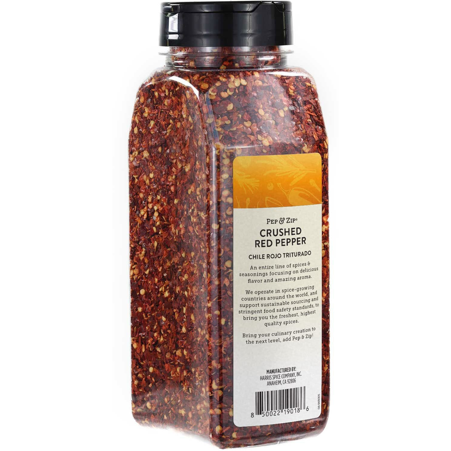Pep And Zip Crushed Red Pepper/Chili Rojo Triturado, Non-Gmo, Kosher, 16 Oz