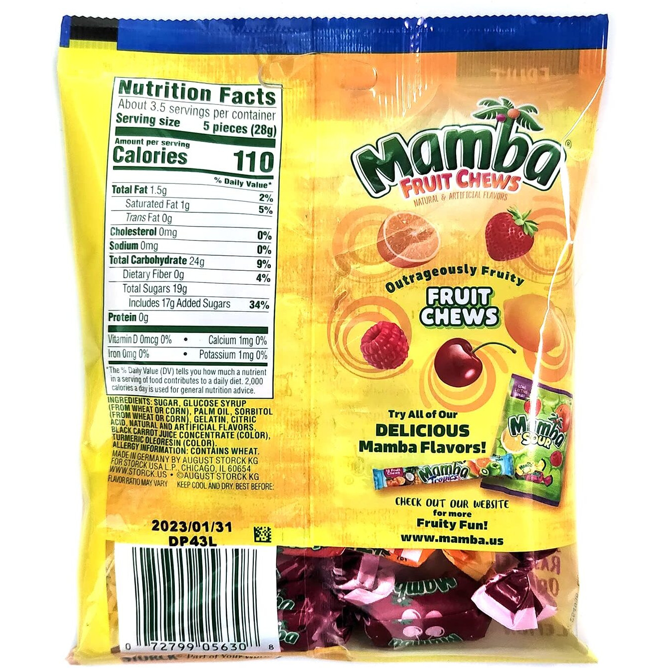 Mamba Fruit Chews Fruit Flavor Mix Bag (2 Pack) With 2 Gosutoys Stickers