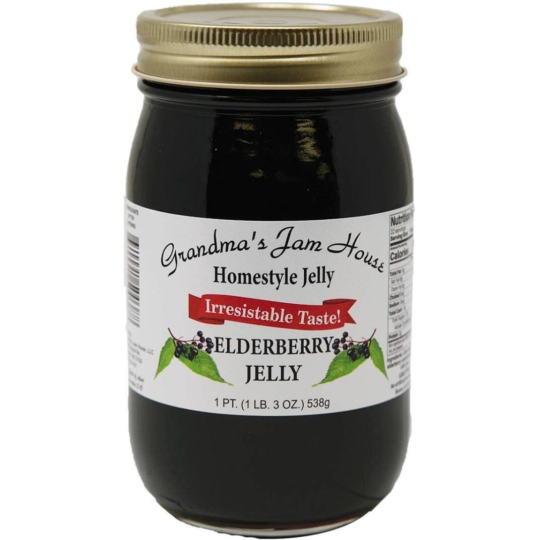 Homestyle Elderberry Jelly - One Pint - Grandma's Jam House
