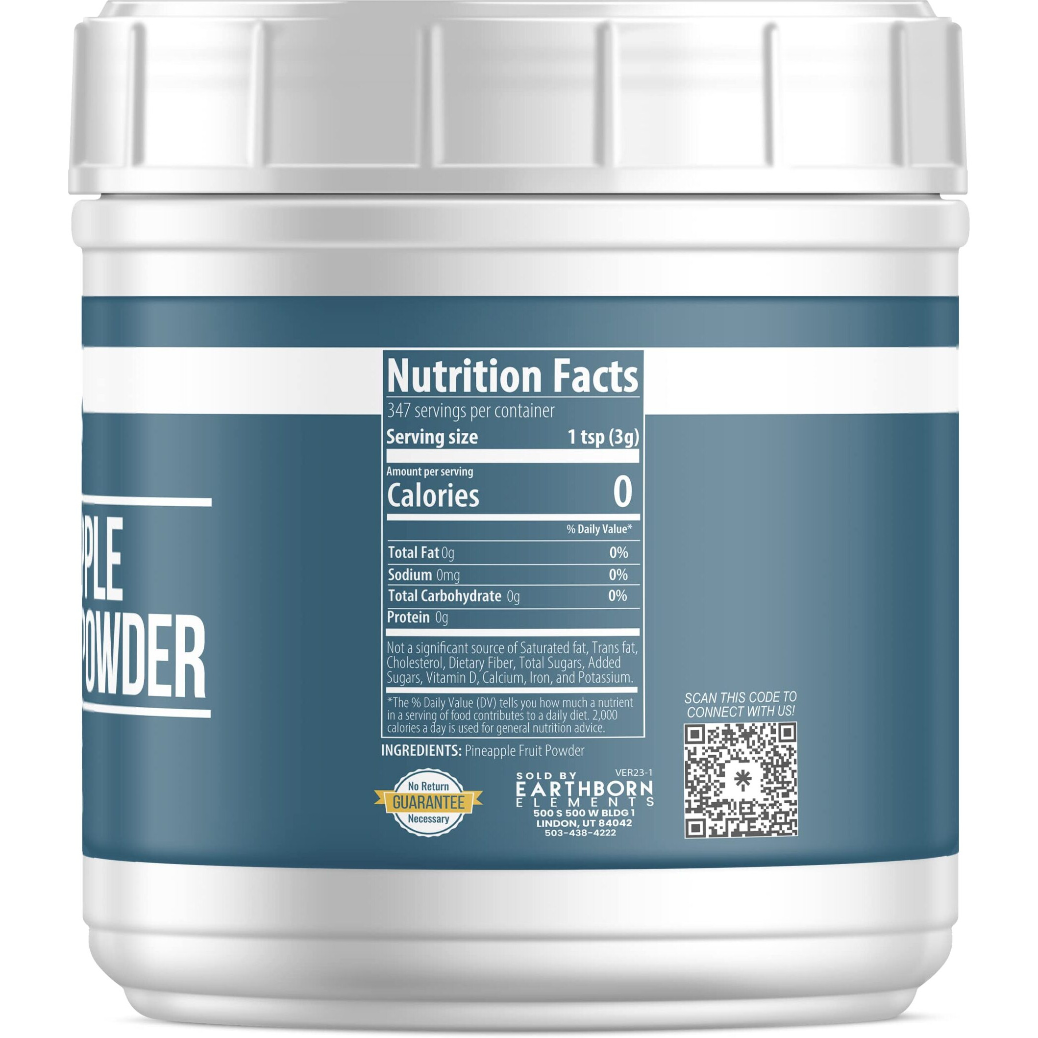 Earthborn Elements Pineapple Fruit Powder 2.3 Lb, Pure & Natural, Smoothie Mix-In