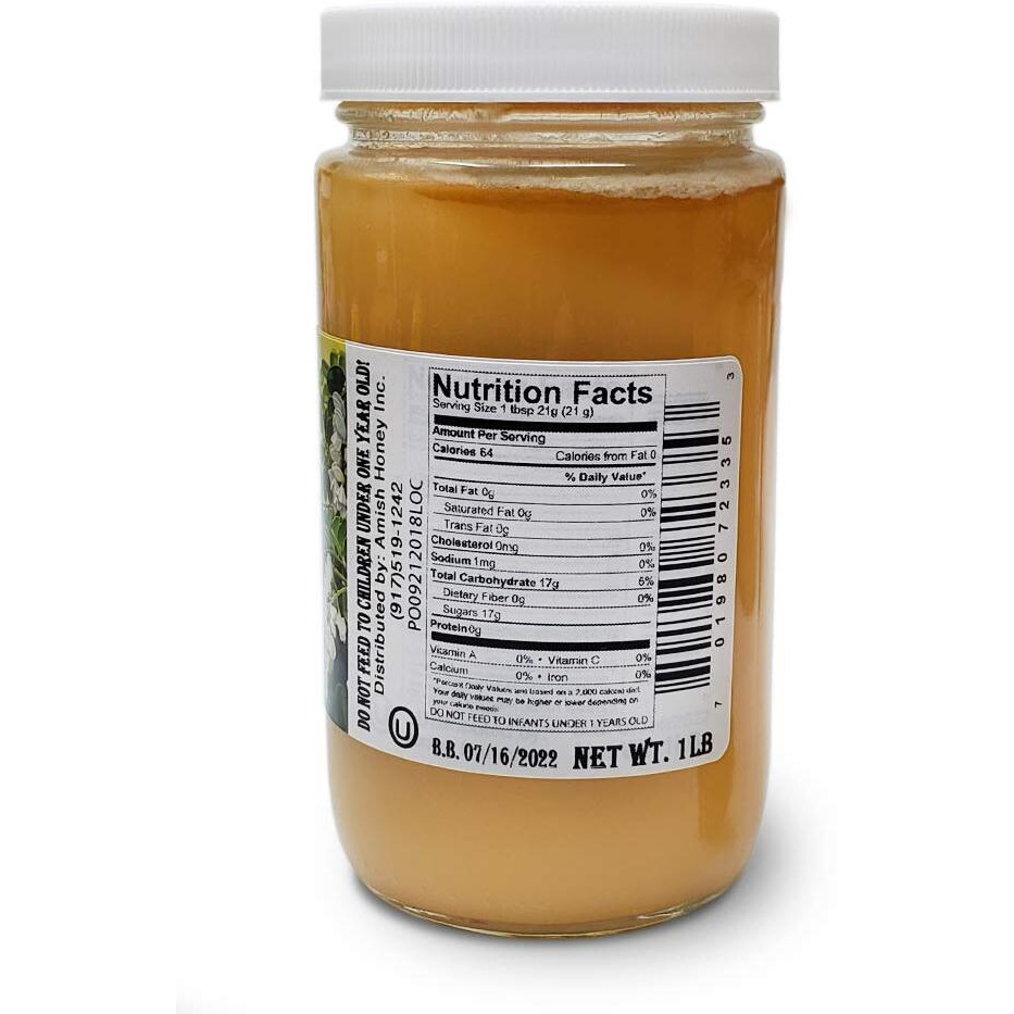 Goshen Amish Country Honey Extremely Raw Raspberry Blossom Honey 100% Natural Honey Health Benefits Unfiltered Ou Kosher Certified | Glass Jar 454 G