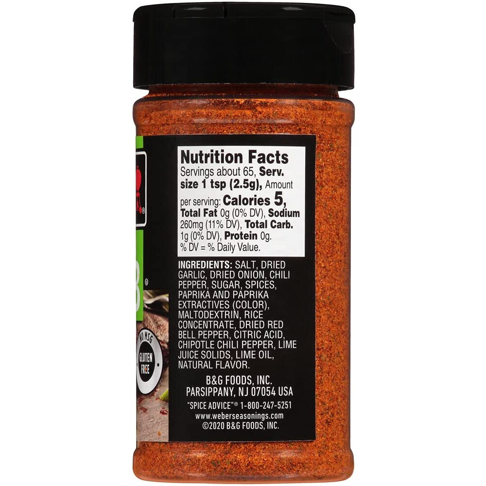 Weber Chili Lime Rub, 5.75 Ounce Shaker (Pack Of 6)