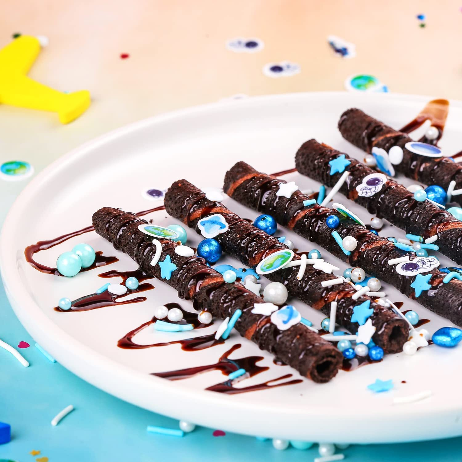 Blue Sprinkles For Cake Decorating 6Ounce - Sprinkles For Cupcakes Topper Cookie - Galaxy Sprinkles Mix Cake Decorations For Kid's Birthday Christmas Party