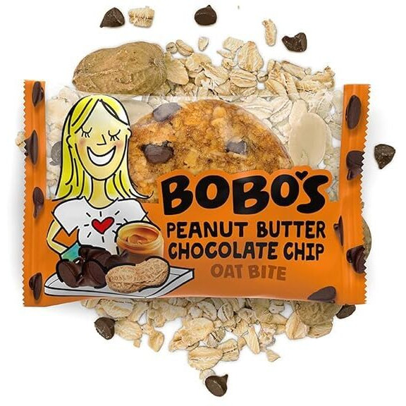 Bobo's Oat Bites, Peanut Butter Chocolate Chip, 1.3 Oz Bites (30 Pack Box), Gluten Free Whole Grain Snack, Vegan On-The-Go