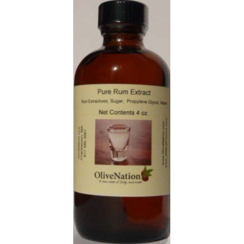Olivenation Pure Rum Flavor - 4 Ounces - Premium Quality Pure Baking Extract With Finest Rum Flavor