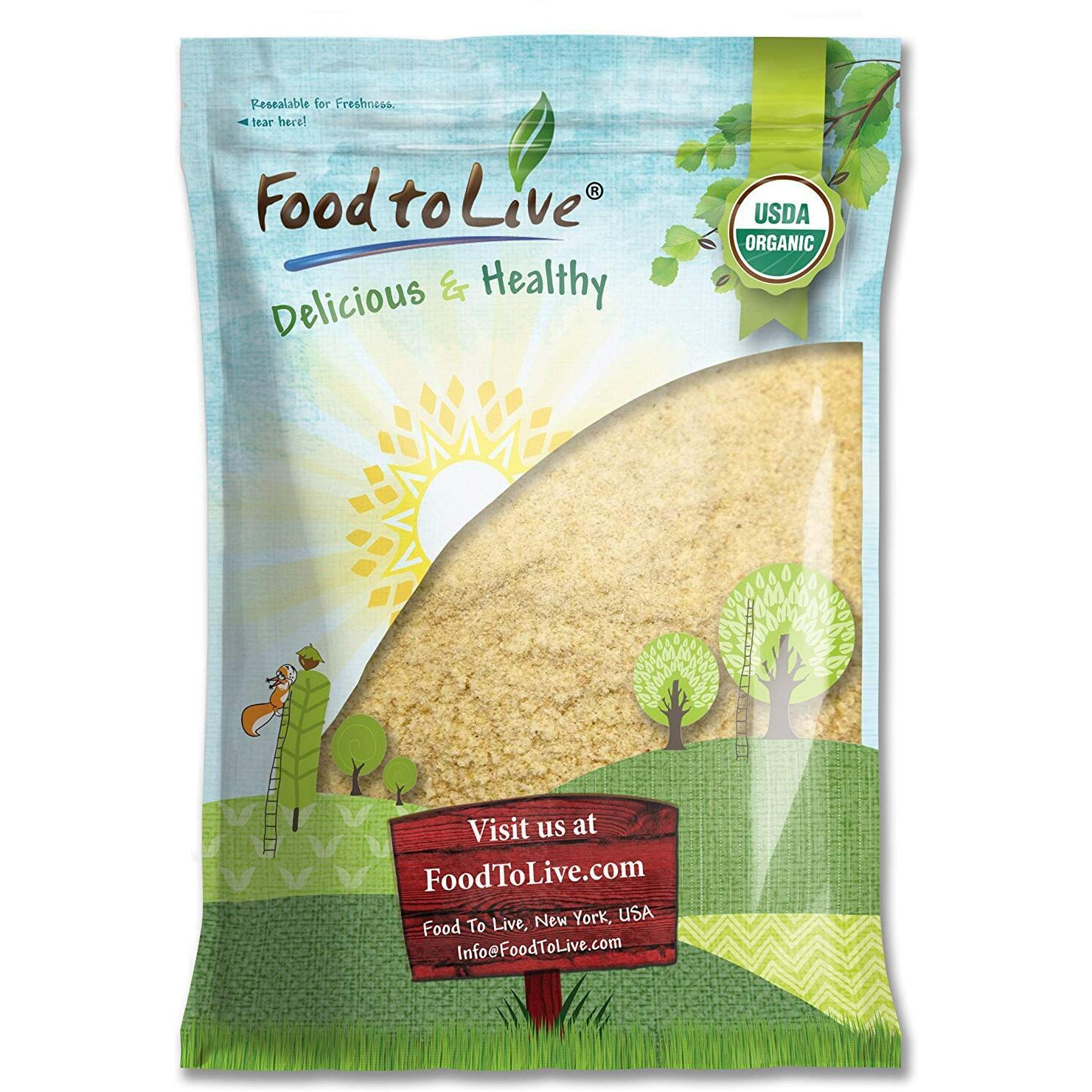 Food To Live Organic Kamut Khorasan Wheat Flour, 10 Pounds Stone Ground Powder, 100% Whole Grain Meal, Non-Gmo, Kosher, Bulk