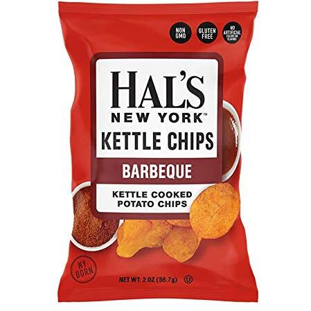 Hal's New York Kettle Cooked Gluten Free Barbeque Bbq Flavored Potato Chip Crisps, 2 Oz (Pack Of 24)
