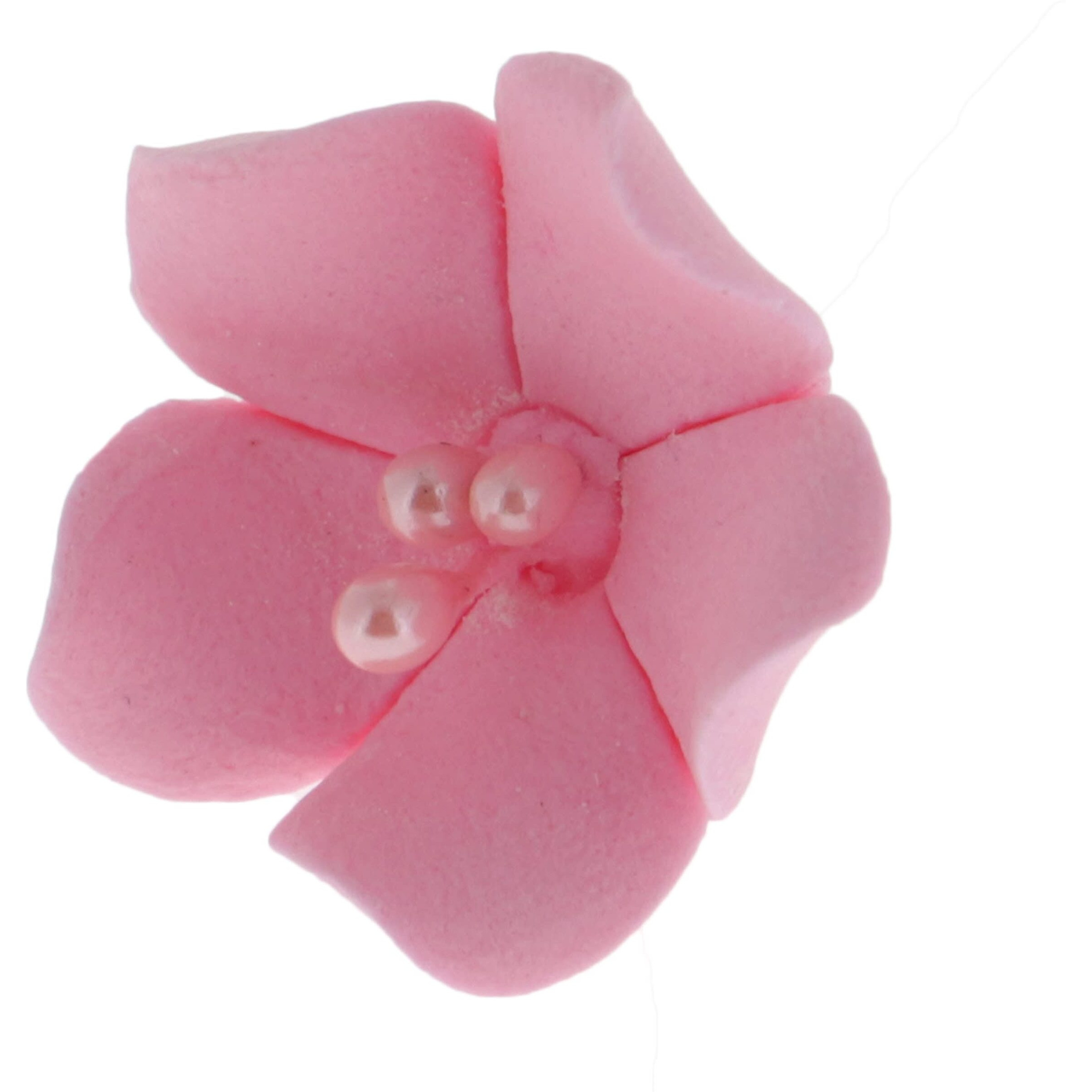 Global Sugar Art Blossom Sugar Cake Flowers With Pearl Stamens, Pink Unwired, 24 Count By Chef Alan Tetreault